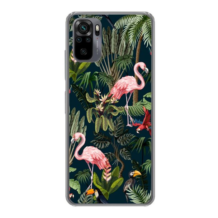 MuchoWow Handyhülle Jungtiere - Muster - Kinder - Flamingo - Papagei - Kinder Phone Case Handyhülle Xiaomi Redmi Note 10 Silikon Schutzhülle
