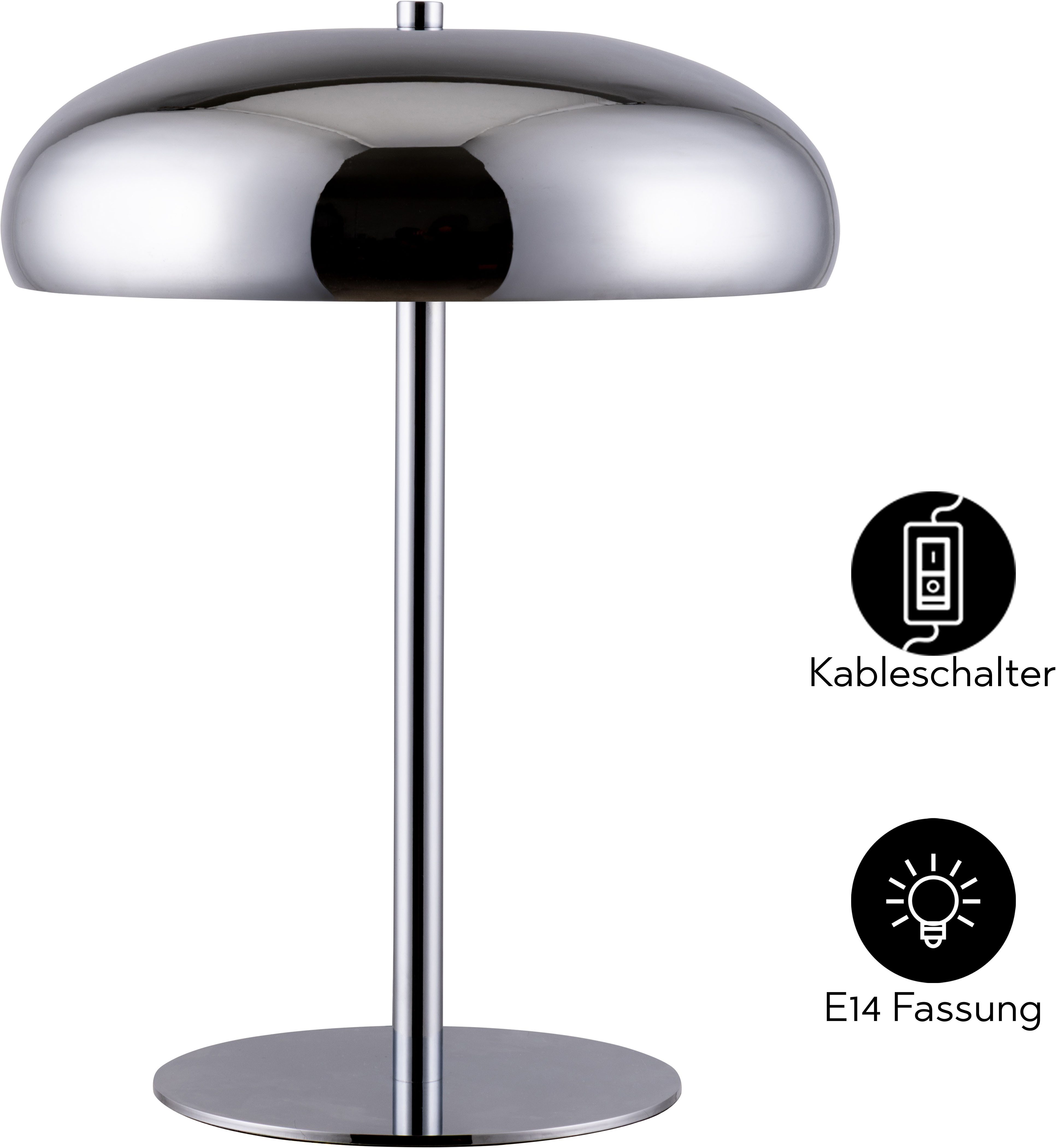 OTTO home Tischleuchte Jessee, Leuchtmittel wechselbar, ohne Leuchtmittel, blendfreies Licht - ideal als Deko- oder Nachttischleuchte