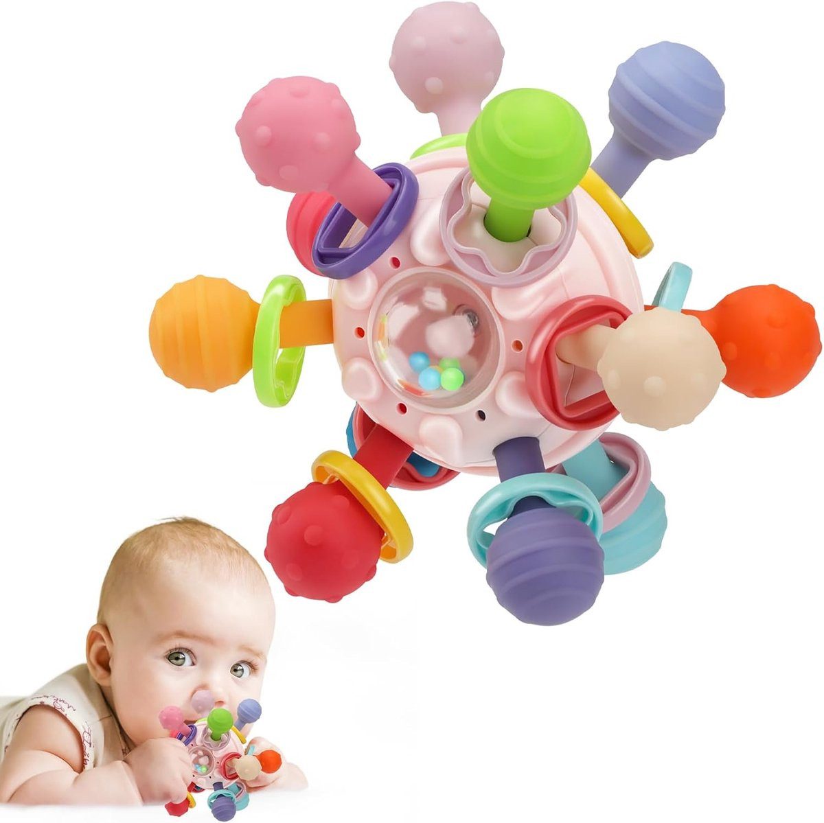 Kraftverdia Greifspielzeug Baby Beißring Rassel