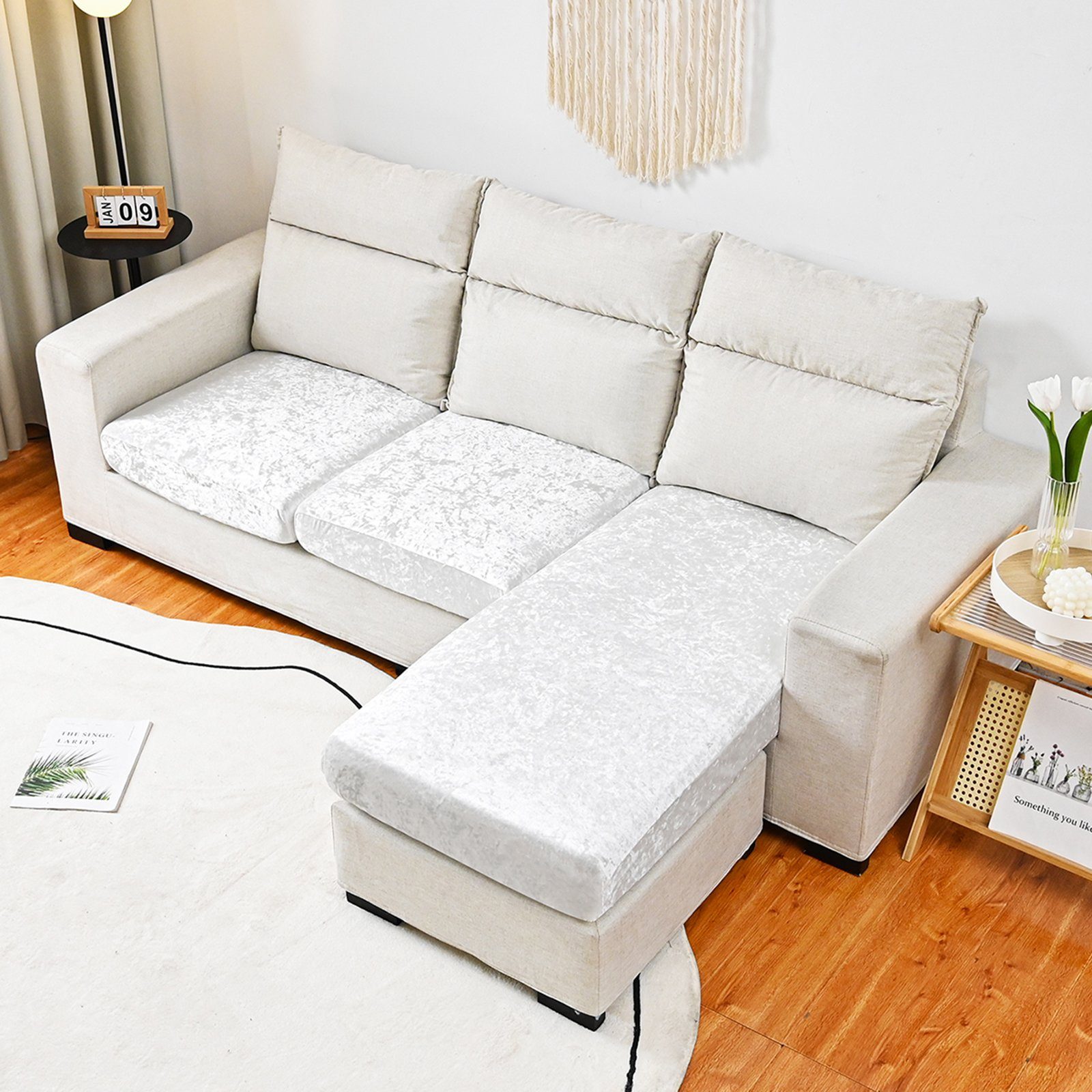 BTTO Sofahusse Samt-Sitzkissenbezug für 1-, 2-, 3-, 4-Sitzer, 8 Farben, Ela günstig online kaufen