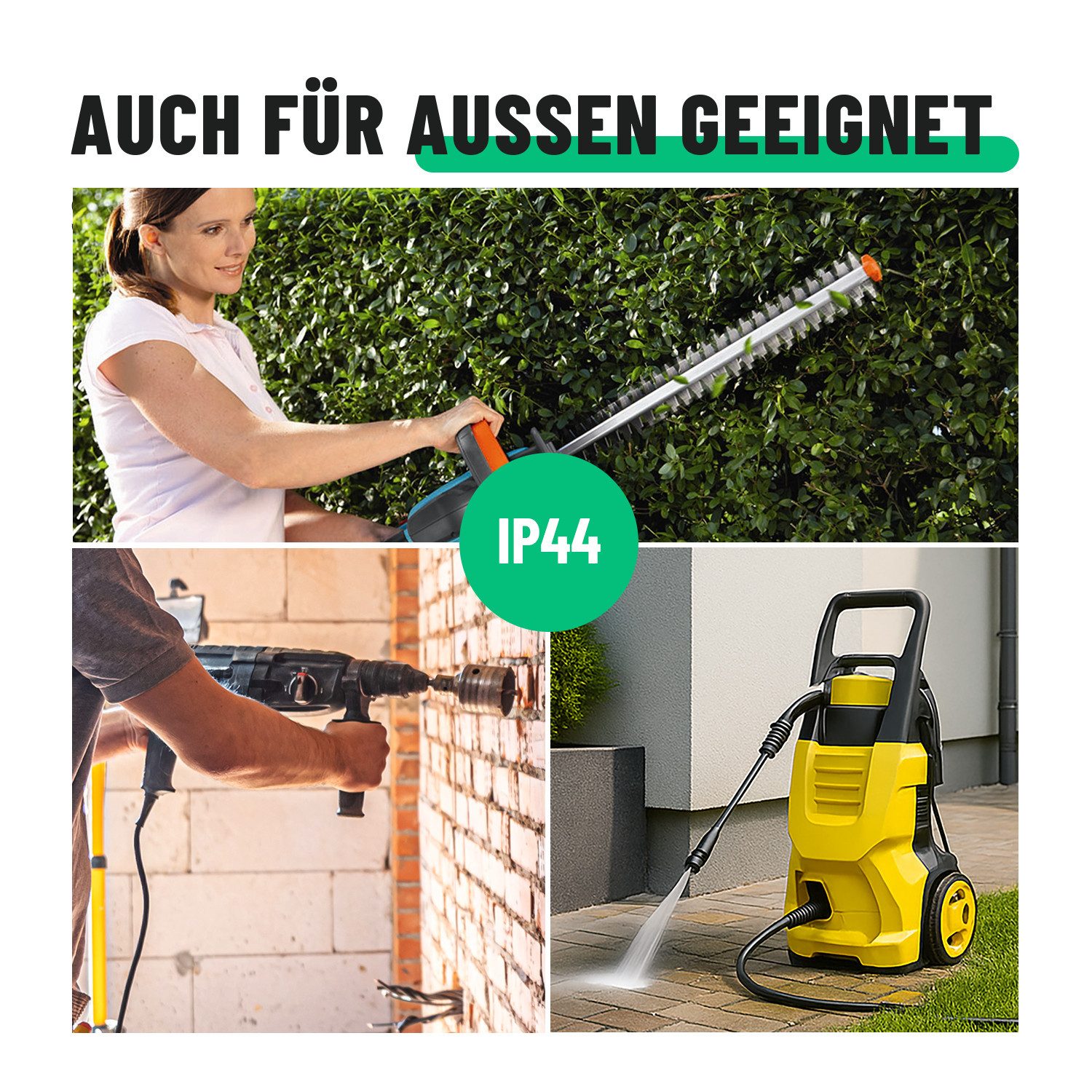 greate. Steckdose 6x Schutzkontakt Kupplung - IP44 Schutzkontaktkupplung Schuko Kupplung, 1-St.