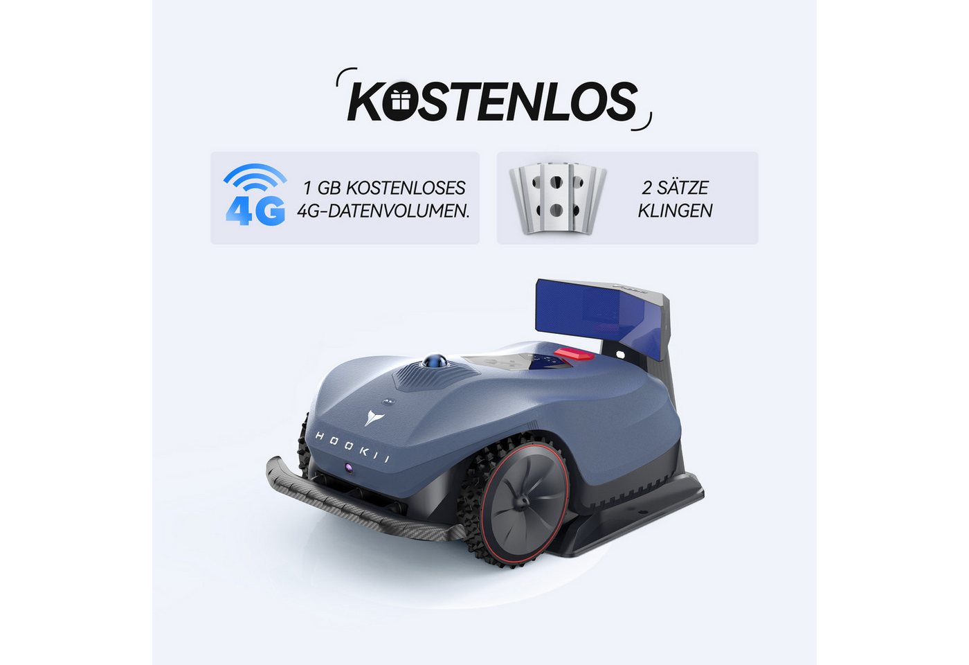 Thumbnail - HOOKII Elektrorasenmäher Neomow X Roboter Rasenmäher mit 3D LiDAR SLAM,Vier Mähmodi,4G/WIFI, 28 cm Schnittbreite, (28 cm...