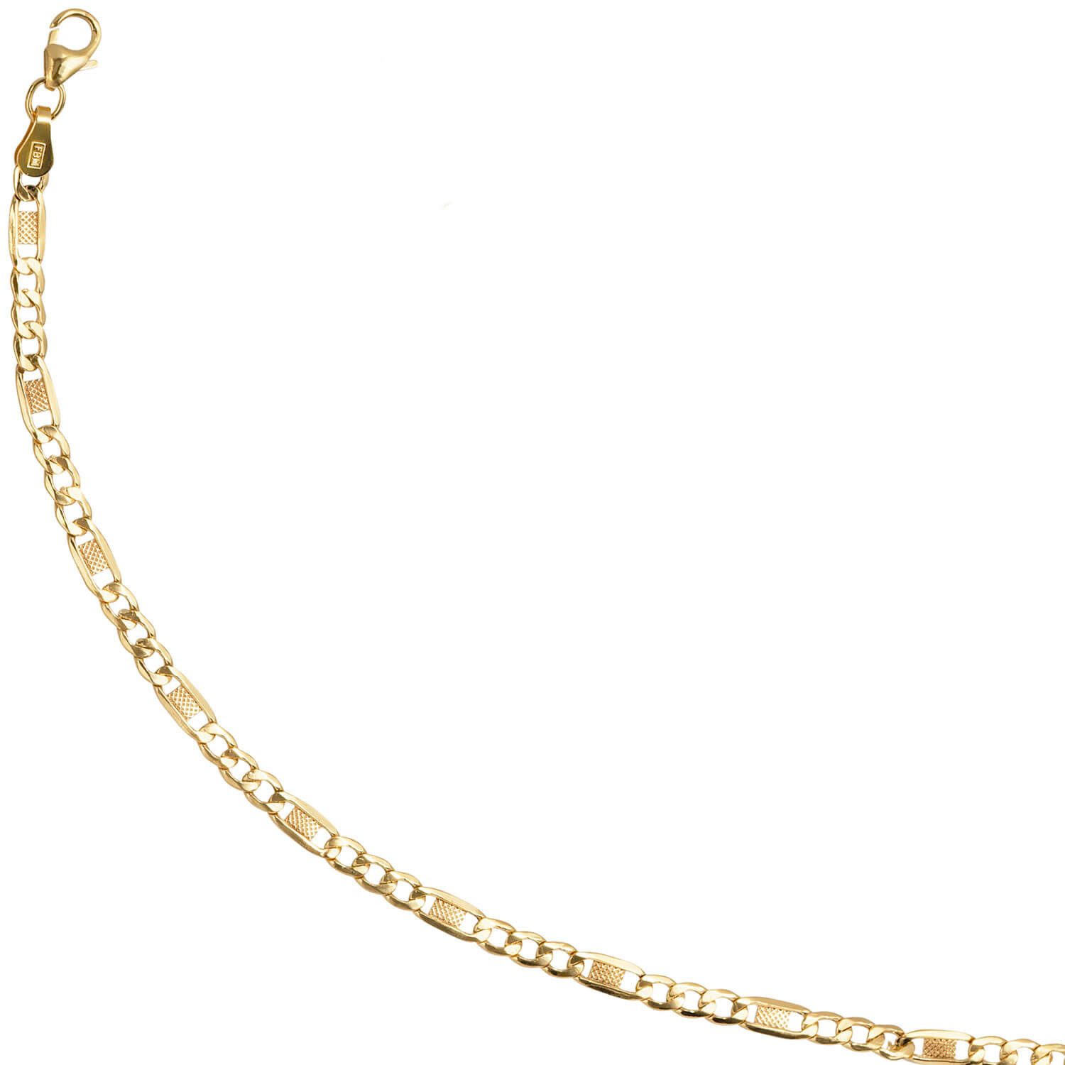 Schmuck Krone Goldarmband 3,8mm Panzer-Steg Armband aus 333 Gelbgold, 19cm, Gold 333