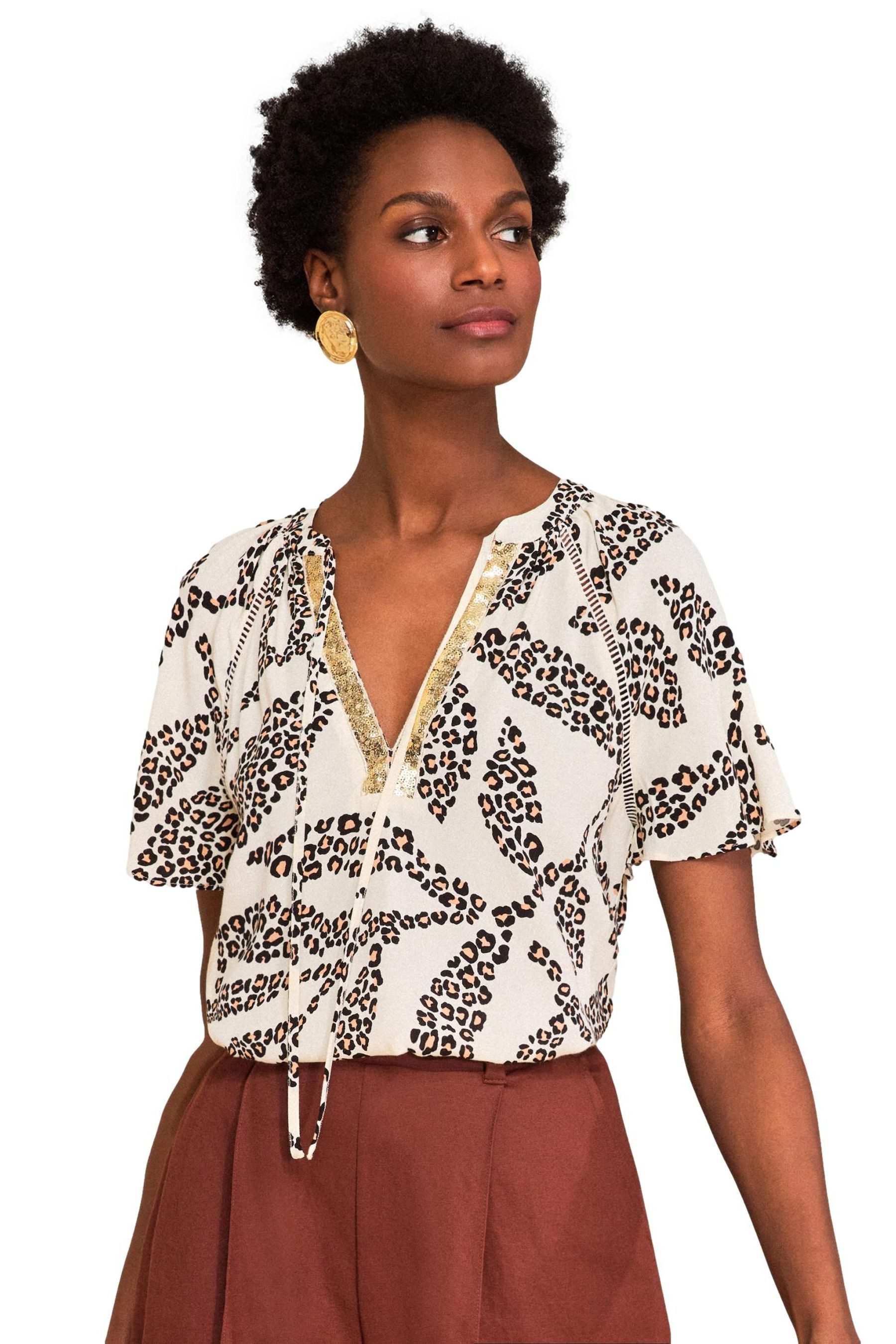 Love & Roses Paillettenshirt Love & Roses Kurzarmbluse mit Pailletten, Regular (1-tlg)