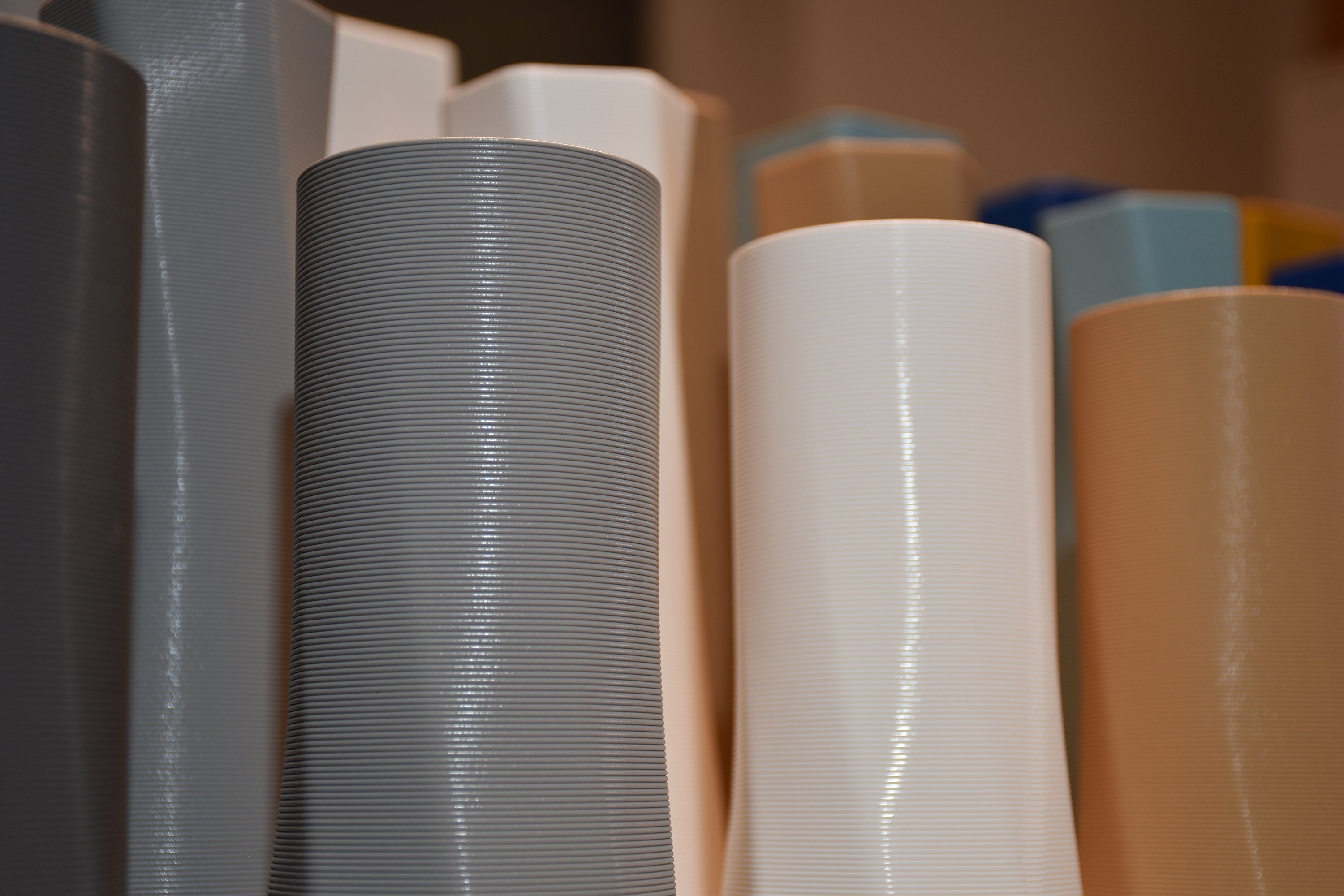 - Wasserdicht; innerhalb viele vase Farben, Vasen, Leichte (Rillung) Grau Struktur Materials (basic), (Einzelmodell, 100% square - des Vase), Shapes Dekovase 3D 3D-Druck Decorations 1 the