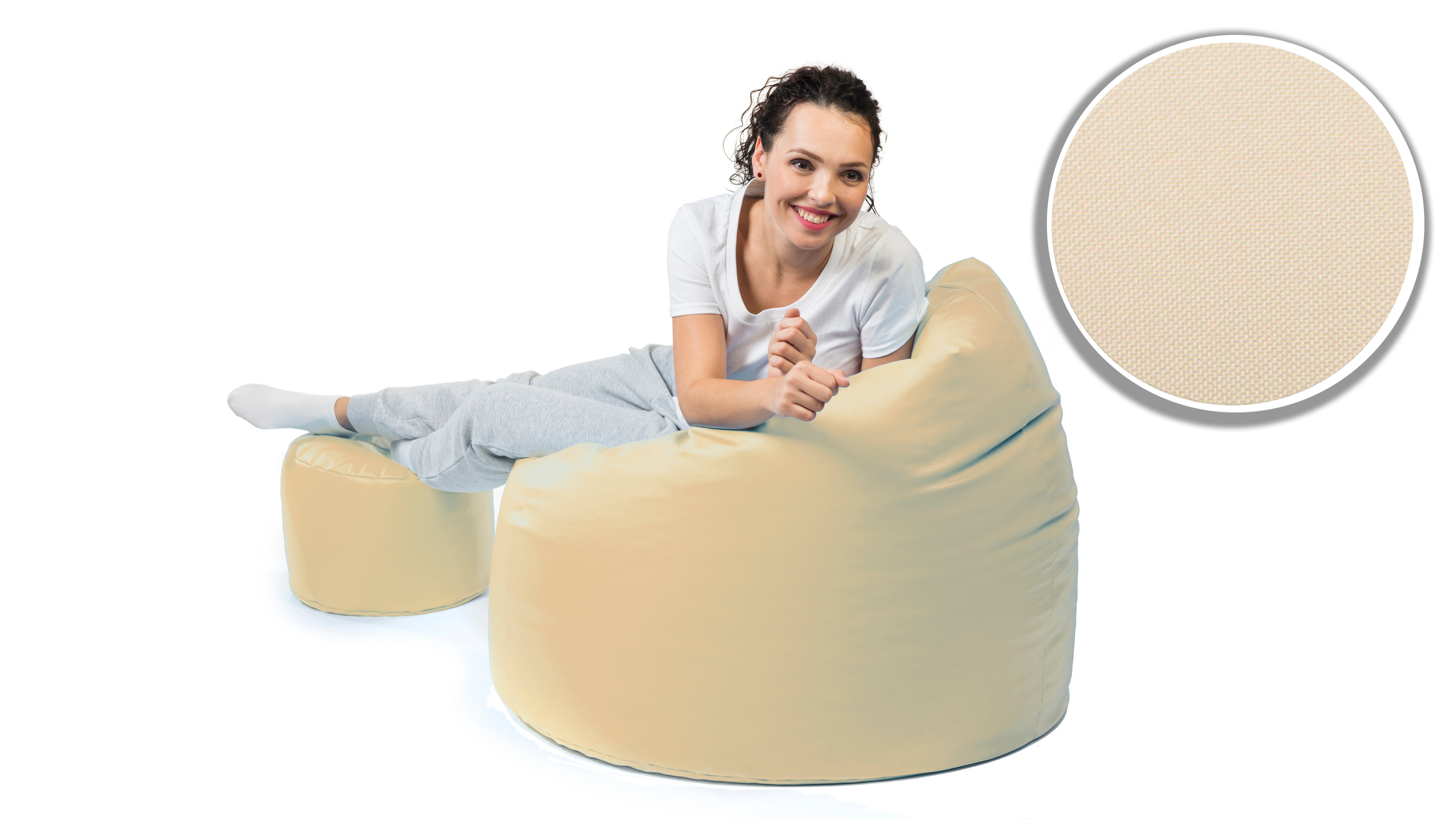 sunnypillow Sitzsack Sitzsack, Indoor cremefarben Outdoor &