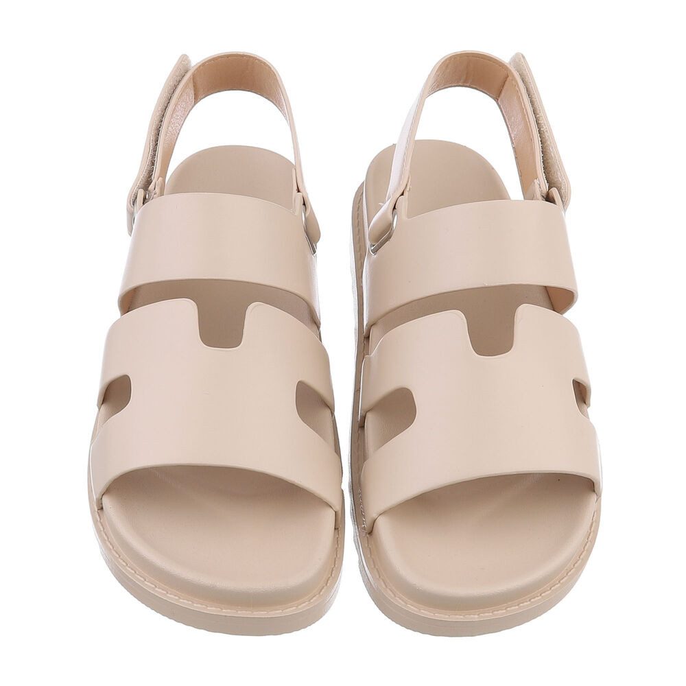 Ital-Design Damen Freizeit Riemchensandalette (86706474) Keilabsatz/Wedge Keilsandaletten in Beige – Bild 4 von 4