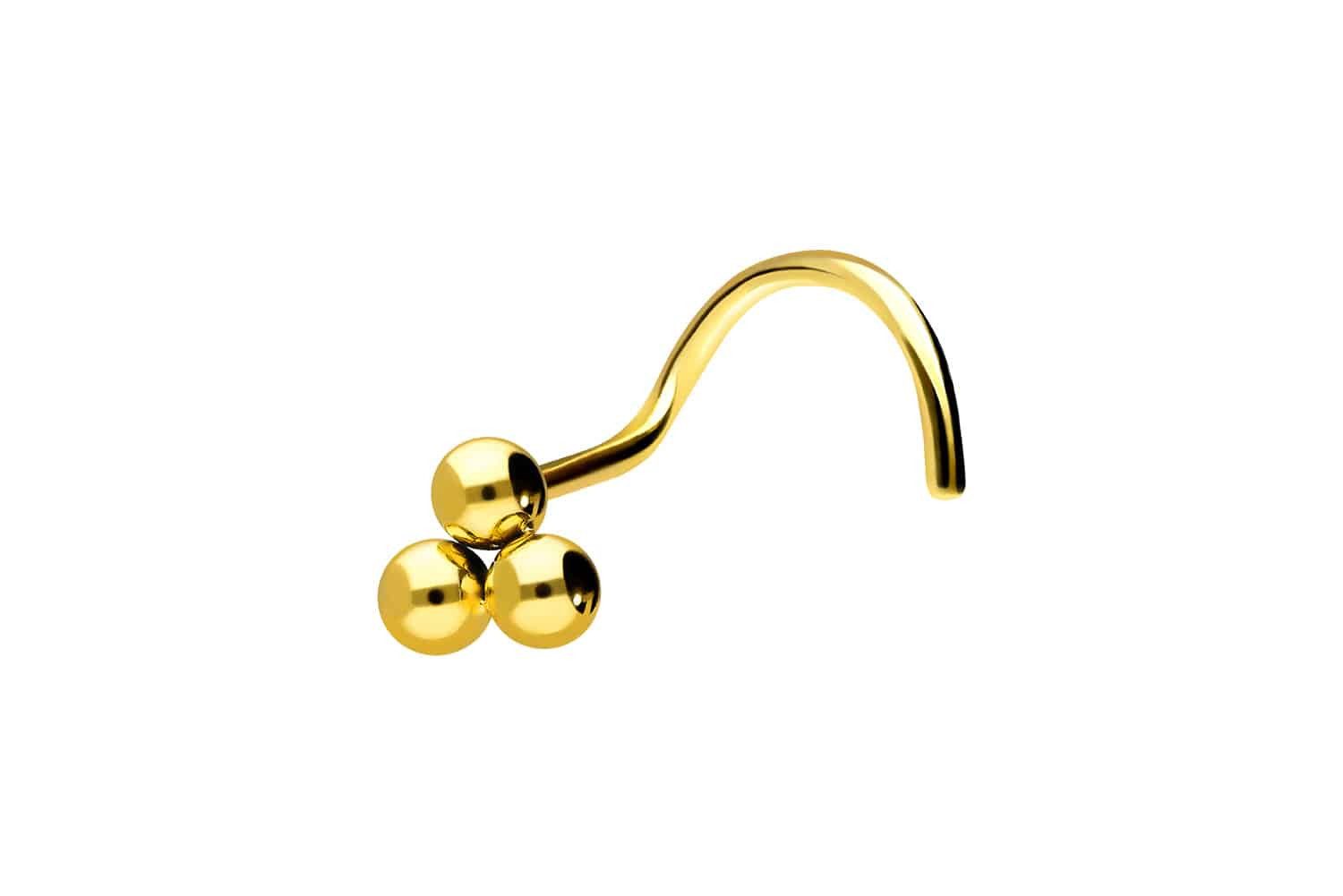 Nasenpiercing Titan Nasenstecker Spirale 3 KUGELN