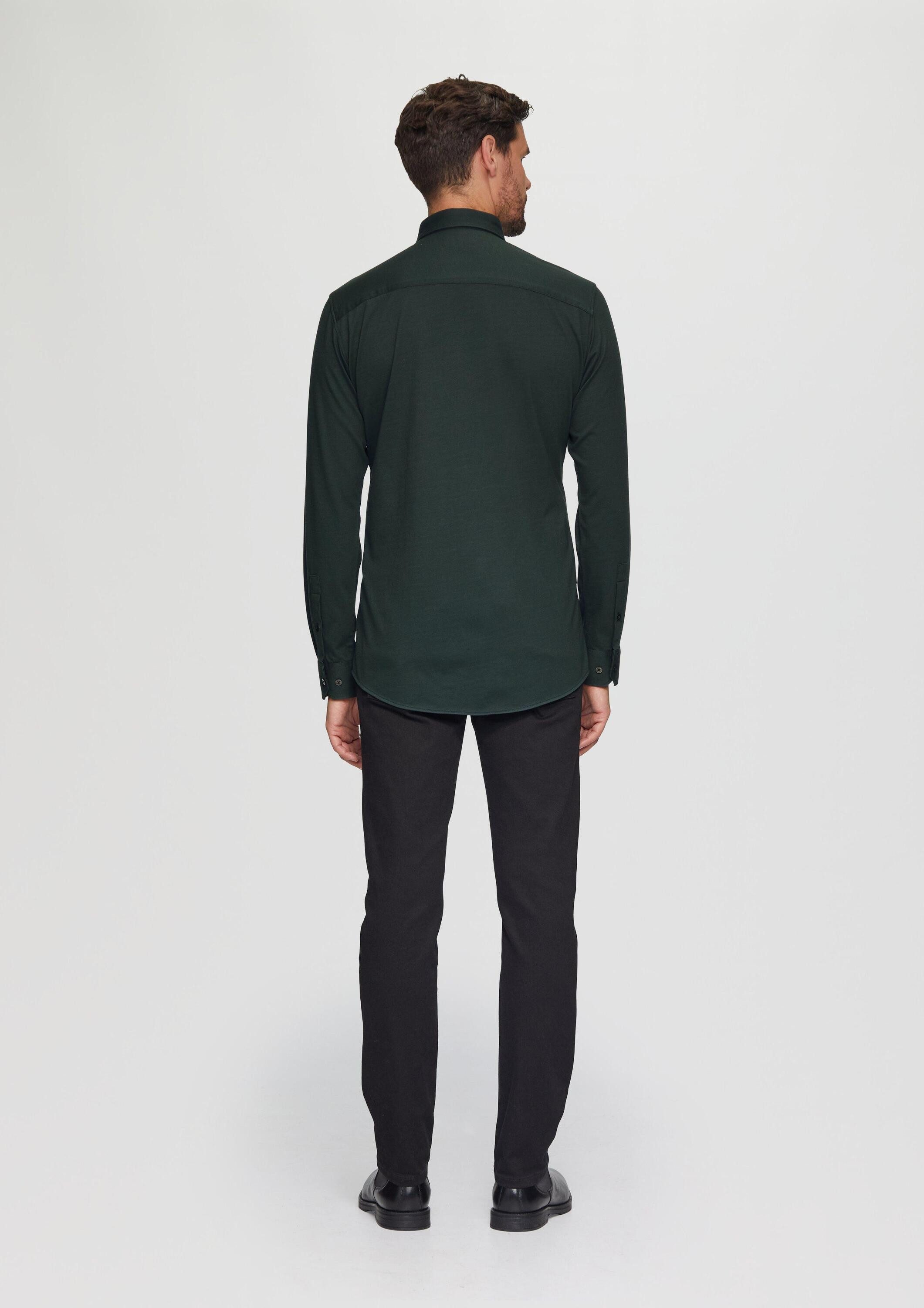 s.Oliver Langarmhemd Hemd Tailored Fit: Jersey-Hemd aus Baumwollstretch