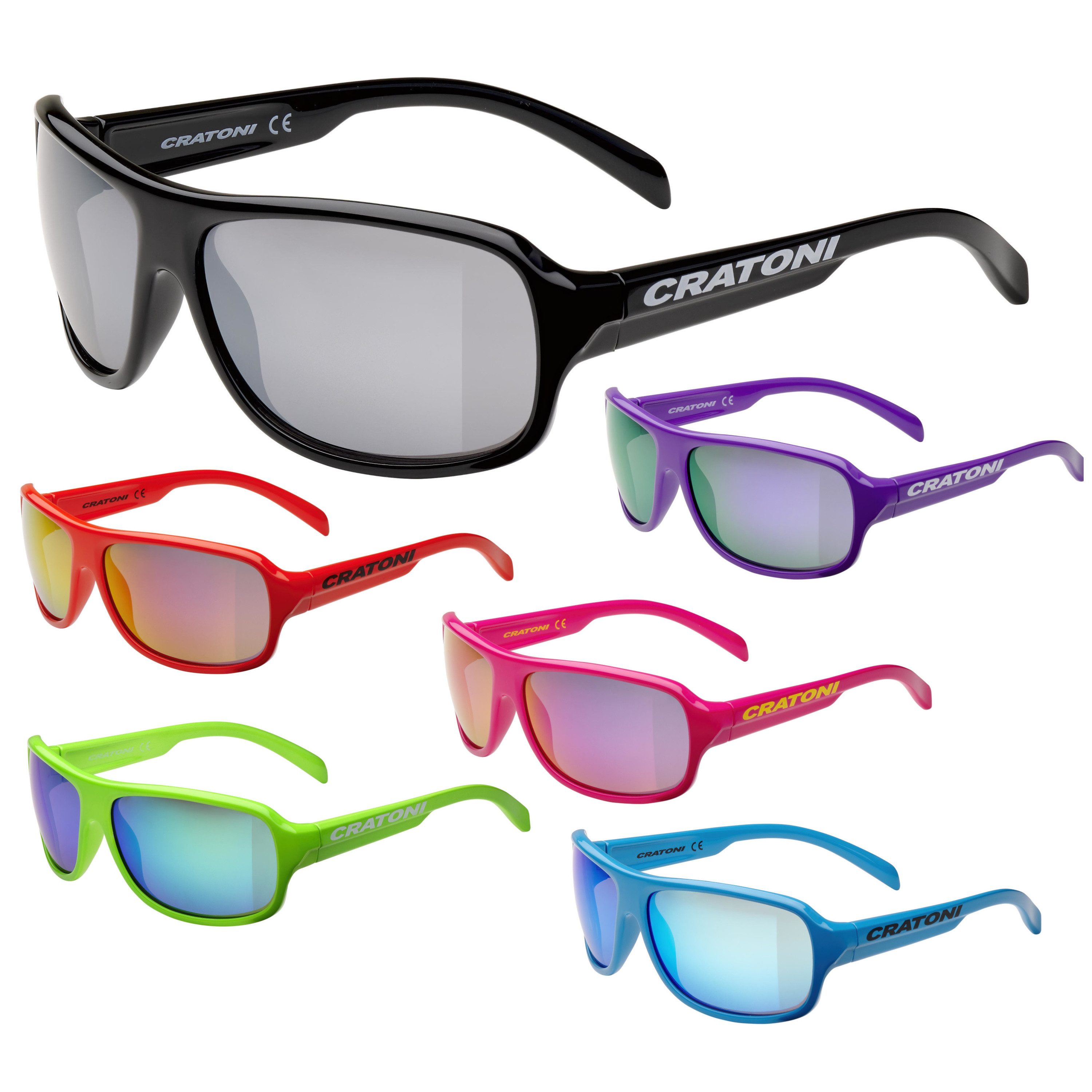 Cratoni Fahrradbrille für Kinder C-Ice Junior Sonnenbrille 100% UV Schutz, kratzfest, robust