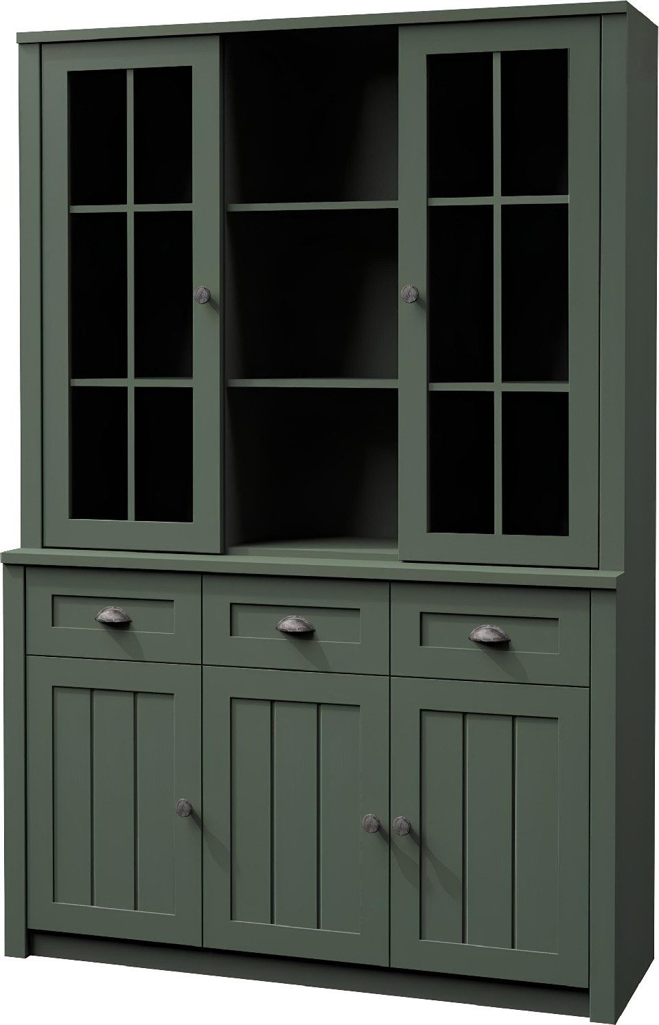 Xlmoebel Buffet XXL Kommode im Landhausstil aus Holz mit Schubladen und Fächern (1-St., Anrichte Aufsatz) Hergestellt in Europa