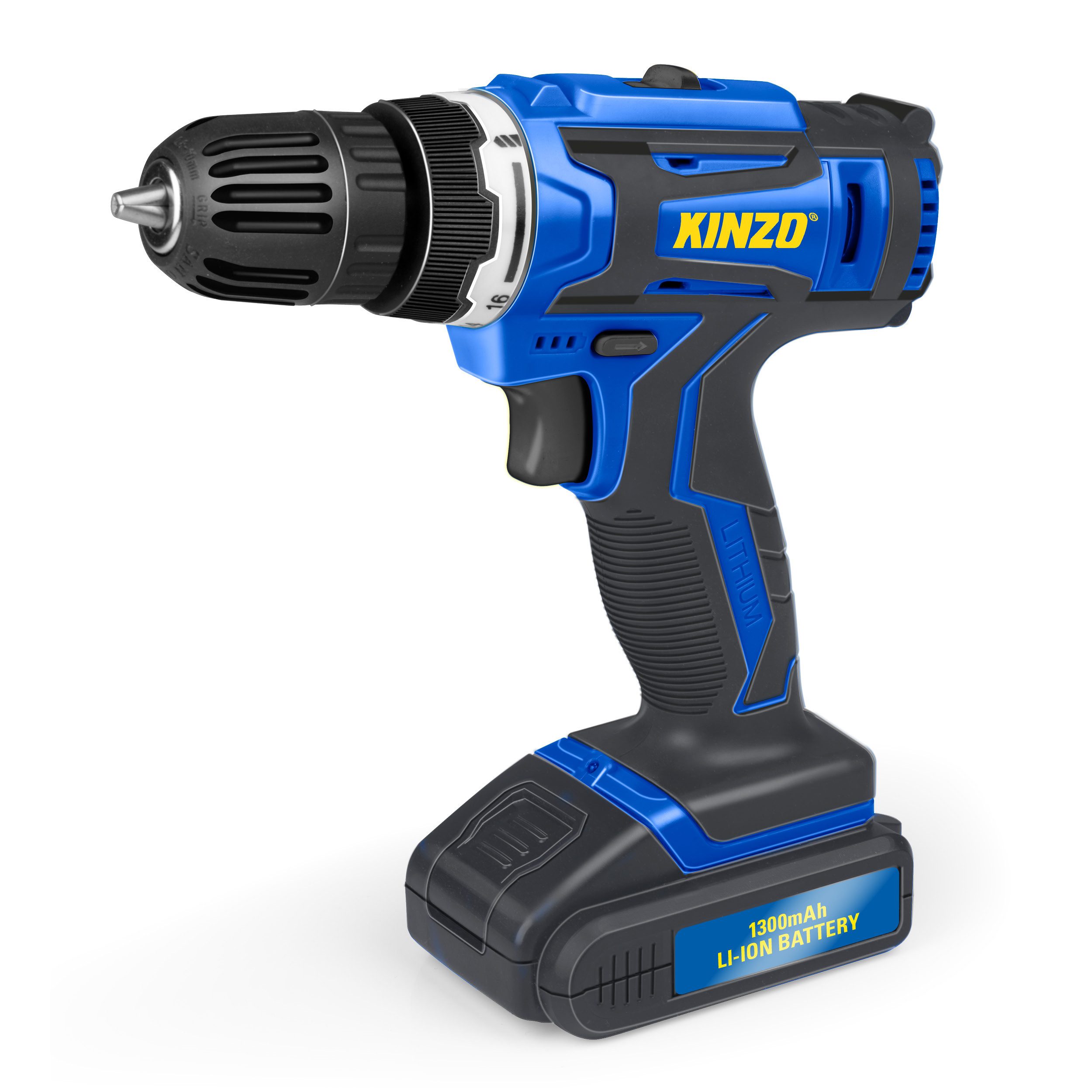Kinzo Akku-Bohrmaschine Kinzo Akkuschrauber - Akku Bohrmaschine mit LED Licht 14.4V