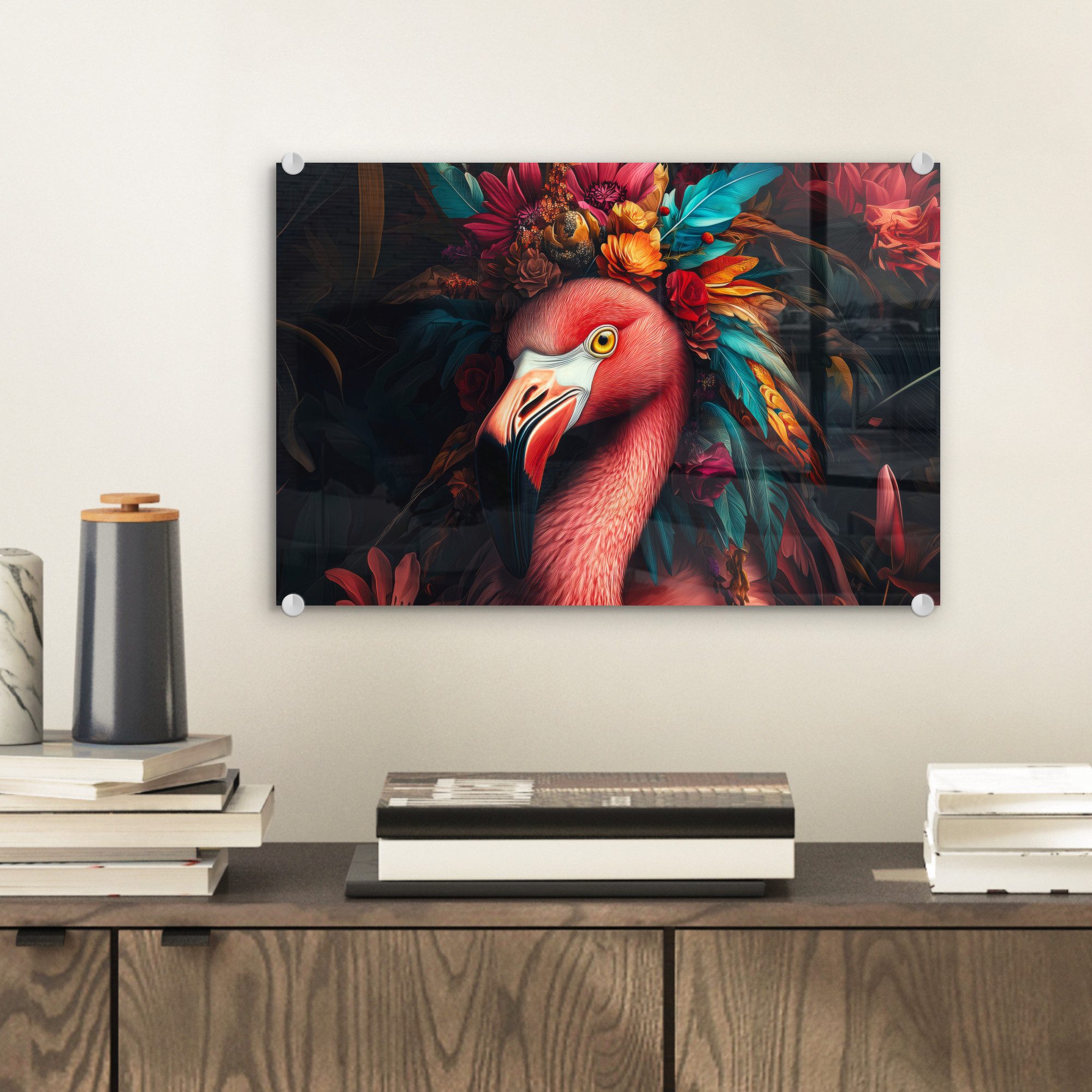 MuchoWow Acrylglasbild Flamingo - Farben - günstig online kaufen