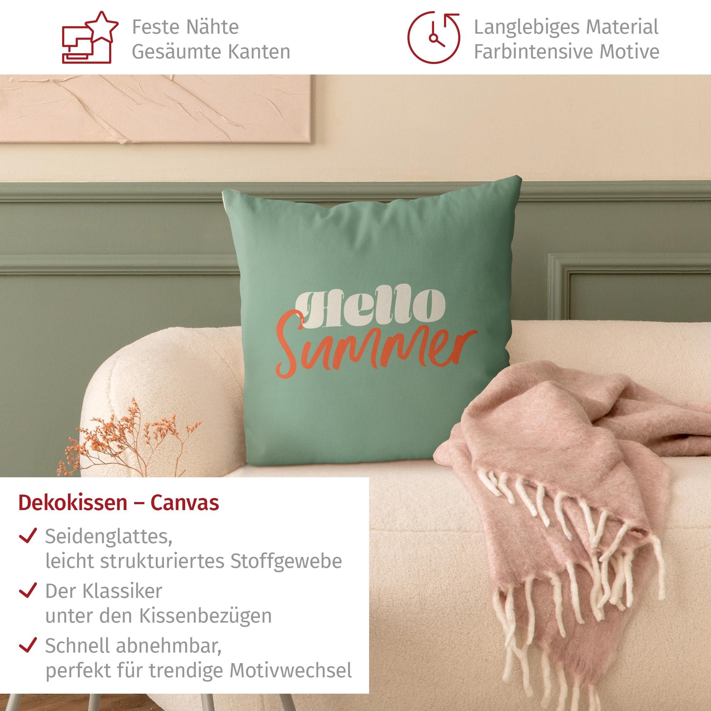 Bilderdepot24 Dekokissen drinnen Kissenhülle/ Sofakissen/ Zierkissen Kissenhülle türkis Sprüche, Bezug mit / ohne Füllung Zierkissen Outdoor Sofa Bett
