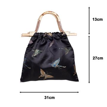 GalaxyCat Umhängetasche Elegante chinesische Handtasche mit Schmetterling Muster, Retro Beute, Chinesische Clutch in Retro Optik