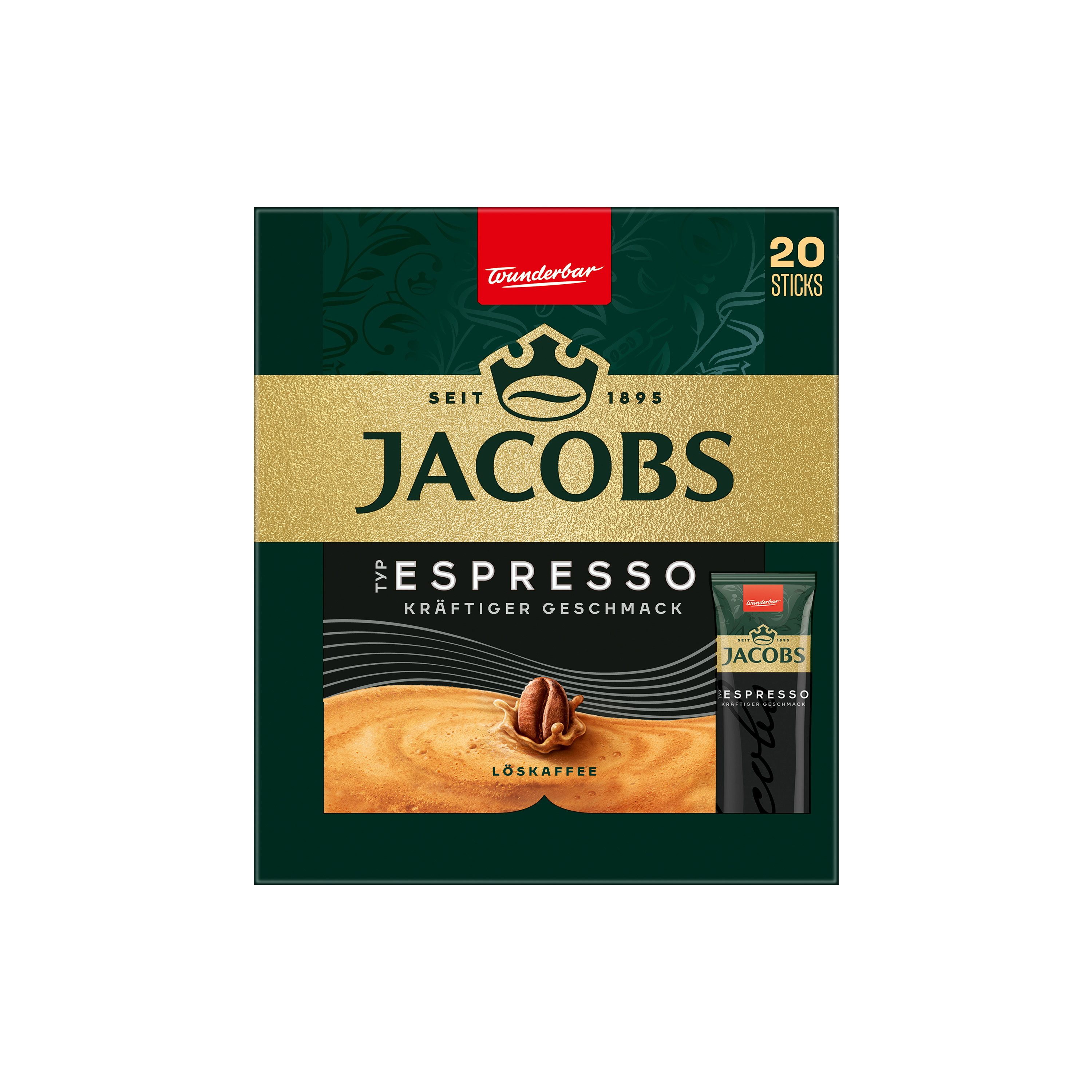 JACOBS Kaffee Löskaffee Typ Espresso 12 x 20 Getränke Sticks, (Packung, 12er Pack) – Bild 2 von 5
