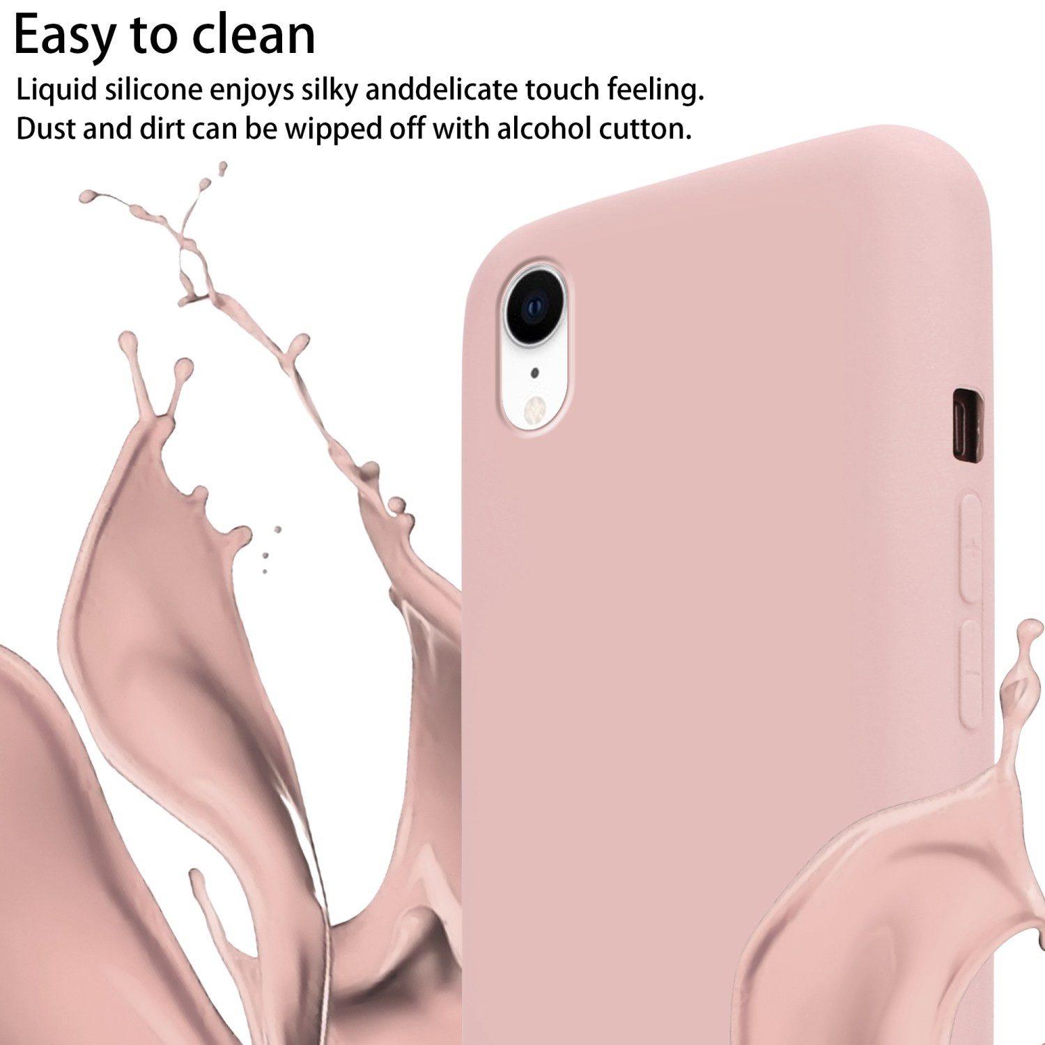 Cadorabo Handyhülle für iPhone XR Kette Apple iPhone XR, TPU Silikon Handy Schutzhülle - Hülle - Liquid Style - mit Handykette