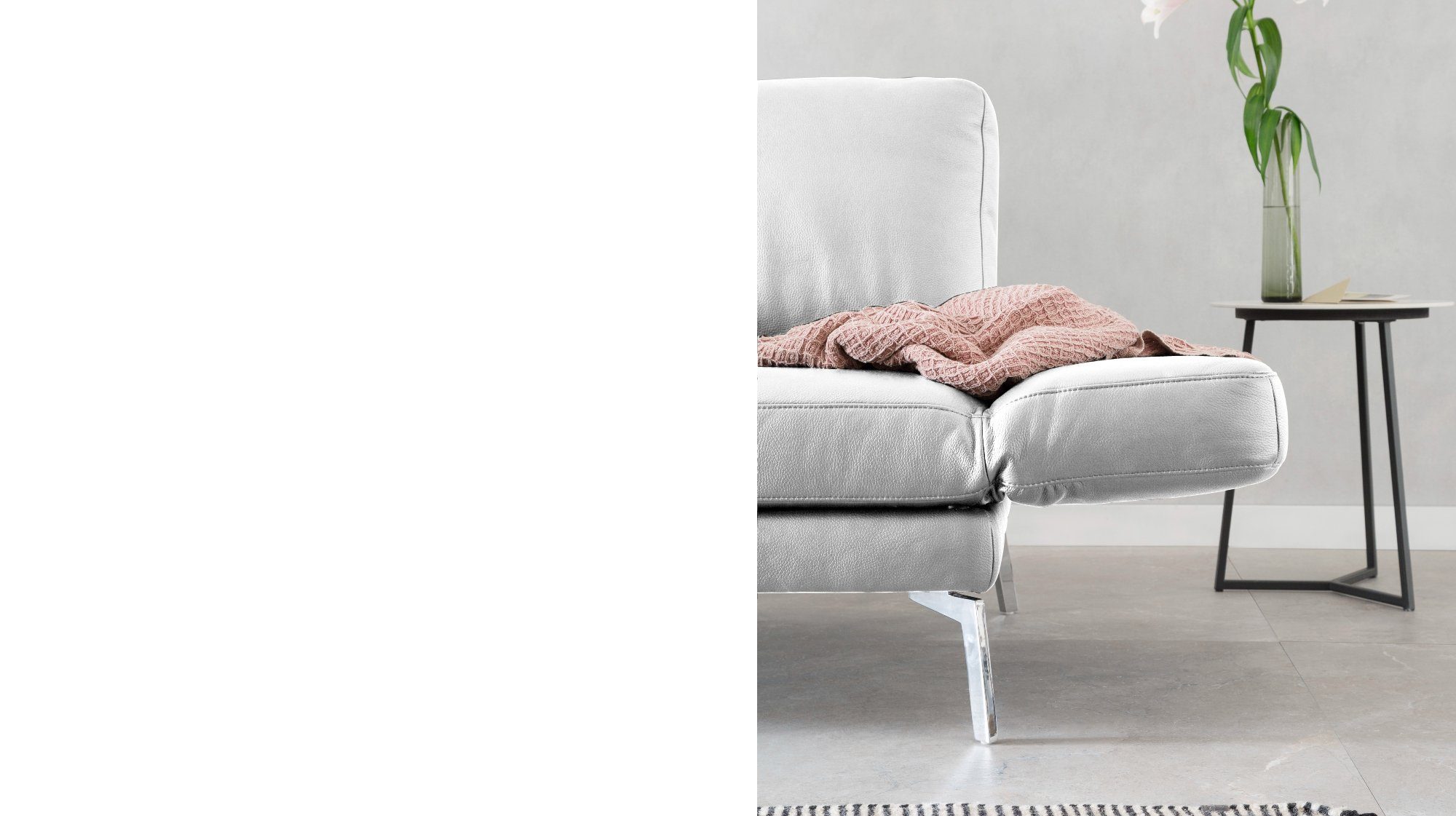 KAWOLA 2-Sitzer HURRICANE, Sofa Leder Farben verschiedene weiß