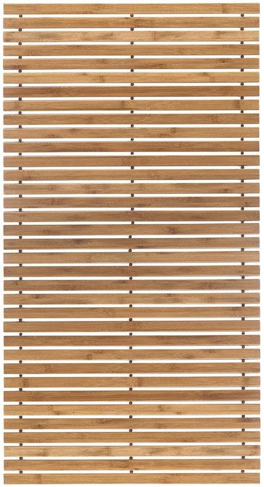 Kleine Wolke Badematte Level Holzmatte, Badvorleger, Höhe 8 mm, rutschhemmend beschichtet, fußbodenheizungsgeeignet, Bambus, rechteckig, 100% Bambus