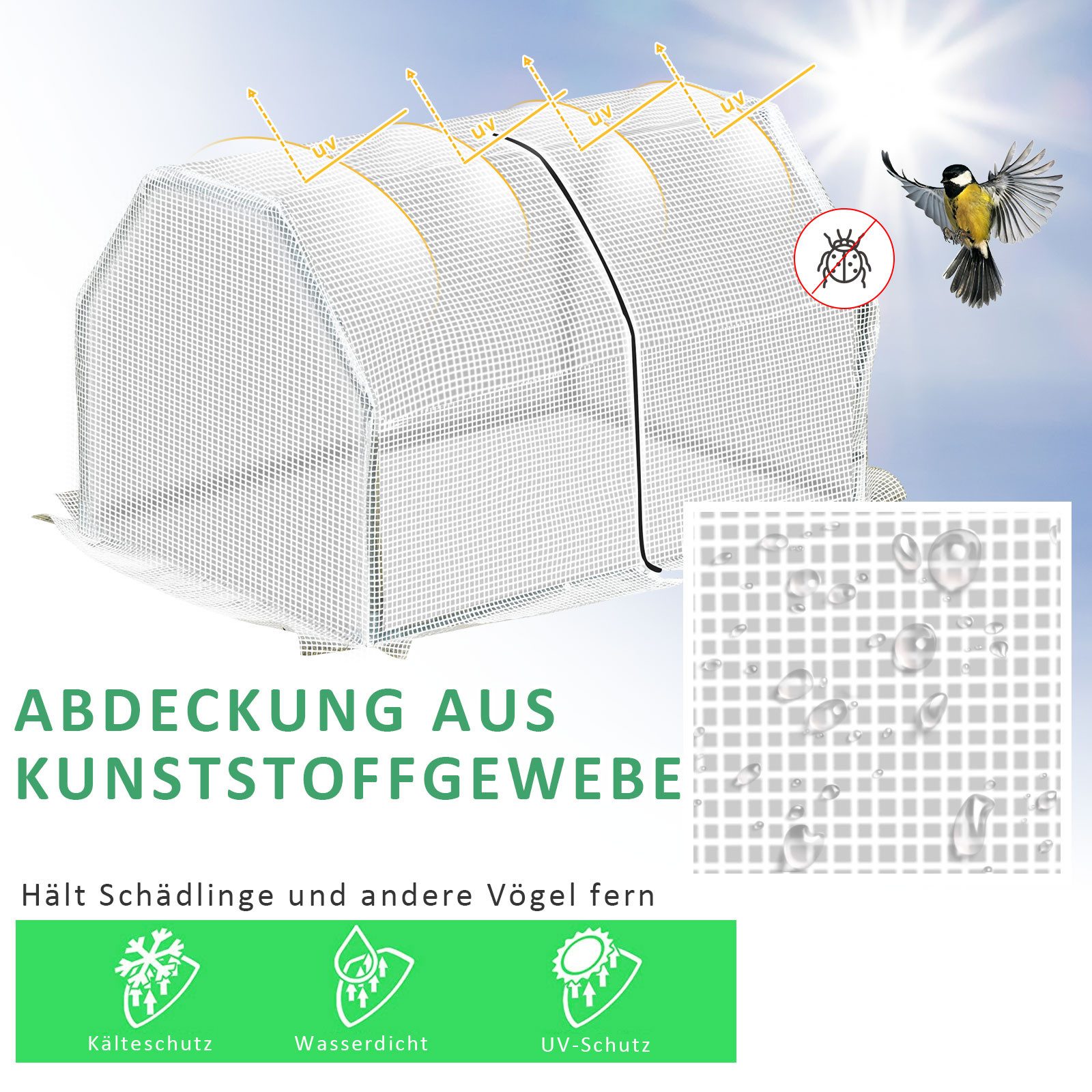 Outsunny Mini Gewächshaus Foliengewächshaus UV-beständig 99 x 71 x 60 cm für Tomaten und Pflanzen im Garten Aosom.de – Bild 4 von 5