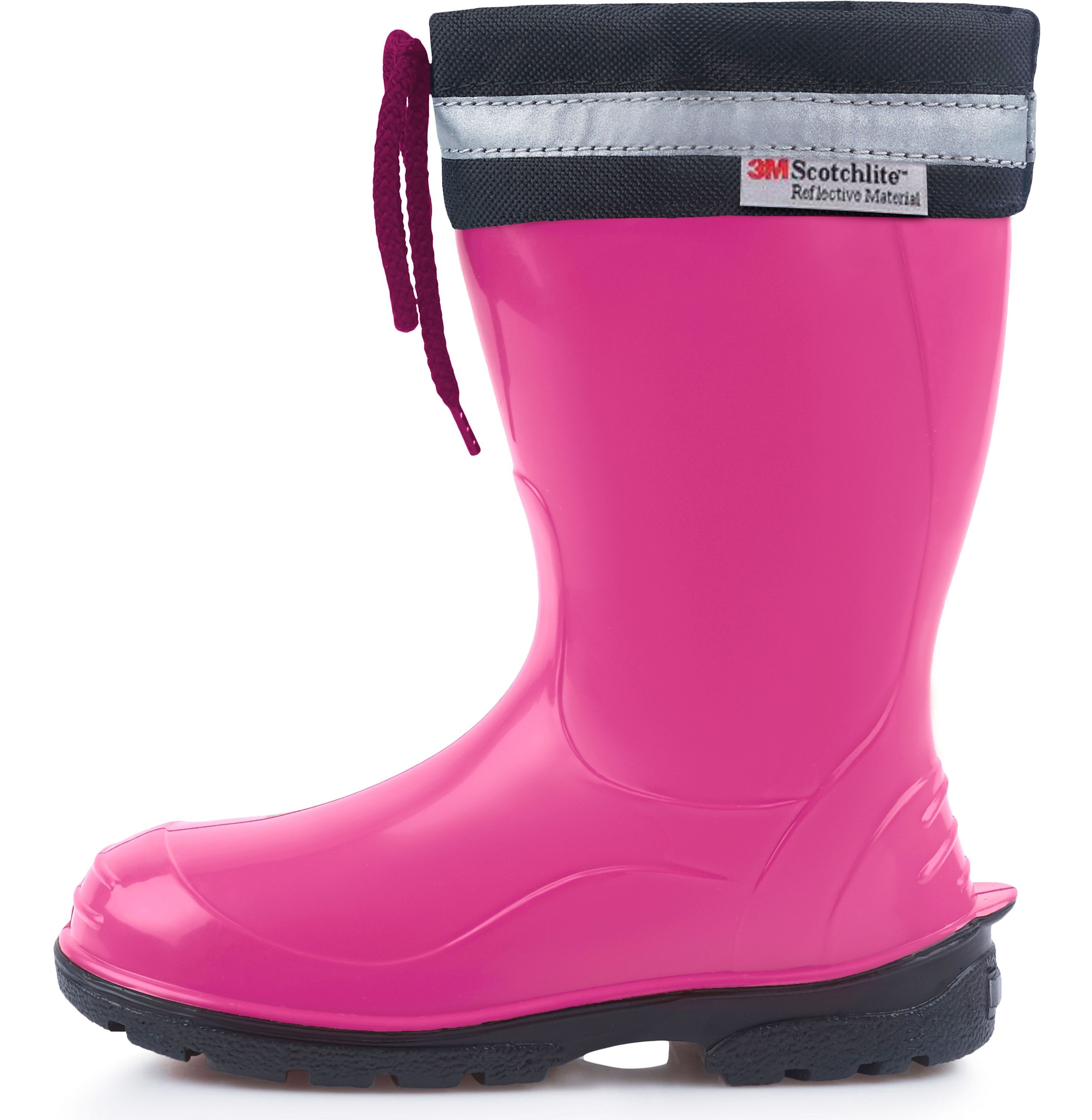 Ladeheid lange Regenschuhe für Mädchen und Jungen LA-972 Gummistiefel Kinder mit Stulpe zum Schnüren