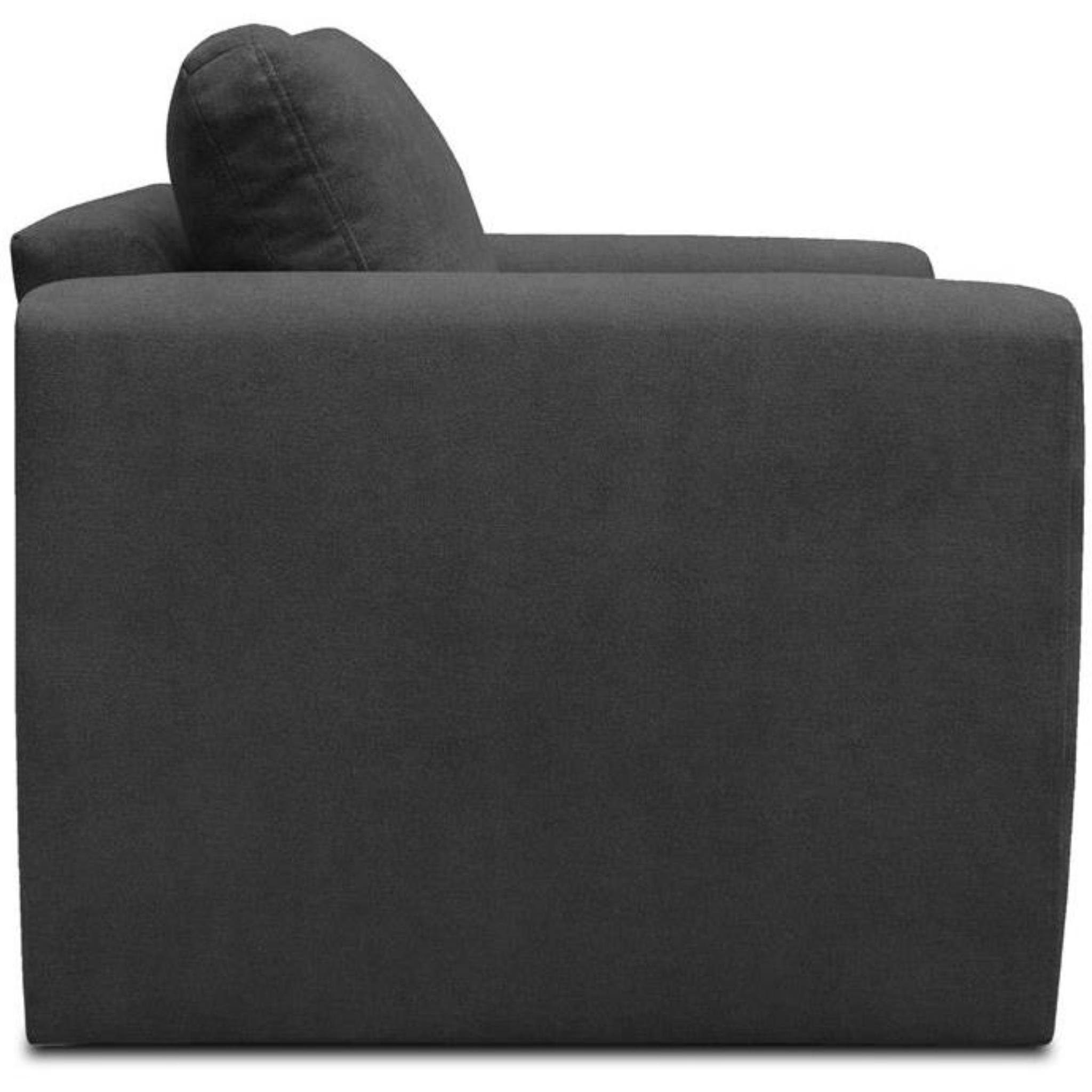 (Modern Sofa, Schlaffunktion, Kamel Schwarz 1-Sitzer (alfa Wohnzimmersessel), Polstersessel Bettkasten, Beautysofa 21) Relaxsessel mit