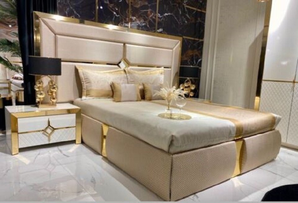 Bettrahmen Neu Doppelbett (1-tlg., Modern Bett), Made Design in Beige Bett JVmoebel Luxus Bett Doppel Europa