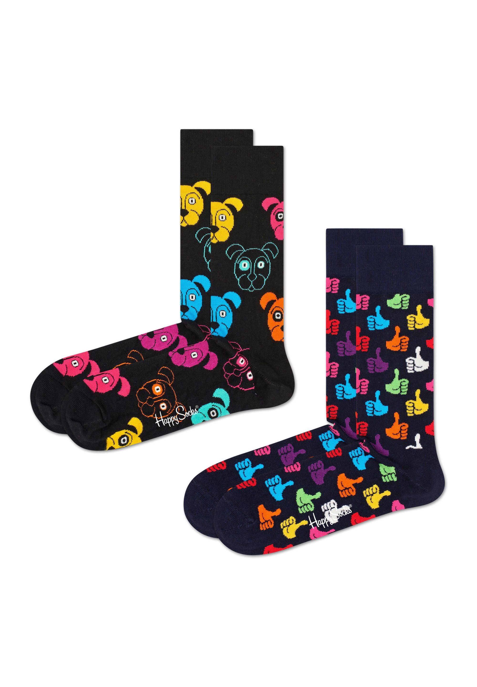 Happy Socks Basicsocken 2-Pack Classic Dog Socks aus nachhaltiger Baumwolle günstig online kaufen