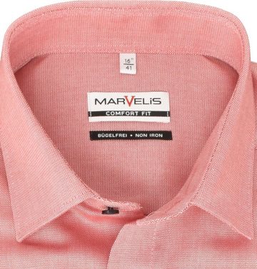 MARVELIS Kurzarmhemd Kurzarmhemd - Comfort Fit - Einfarbig - Rot