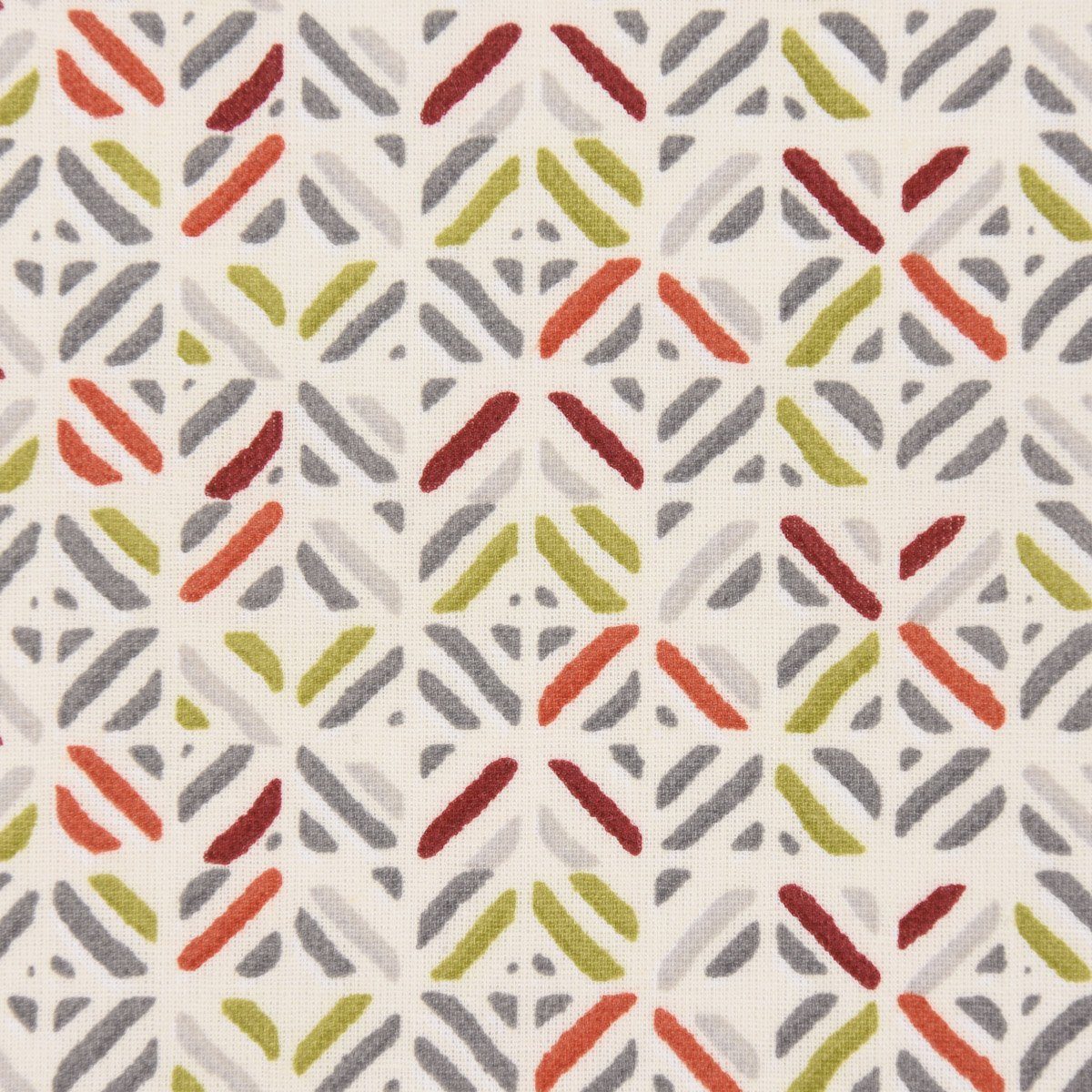 Thumbnail - SCHÖNER LEBEN. Stoff Dekostoff Baumwolle PANZO Geometrisch Striche weiß grau grün rot 1,4m