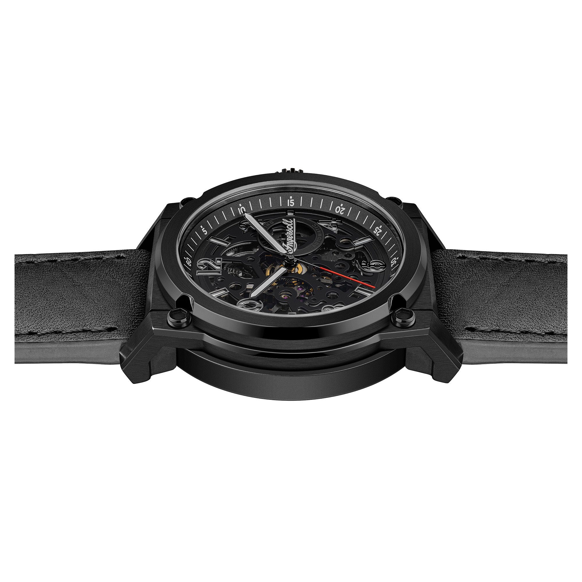Ingersoll Automatikuhr The Anvil I16602, Armbanduhr, Herrenuhr, Mechanische Uhr, Lederarmband, analog