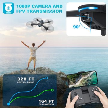 ZREE Drohne mit 4K Kamera Faltbare-Quadcopter FPV RC Drohne (4K Ultra HD, Geschenke für Kinder Jungen/Mädchen, mit 3D-Flips/Höhenhaltung/Gesten-Selfie/Wegpunktflug)