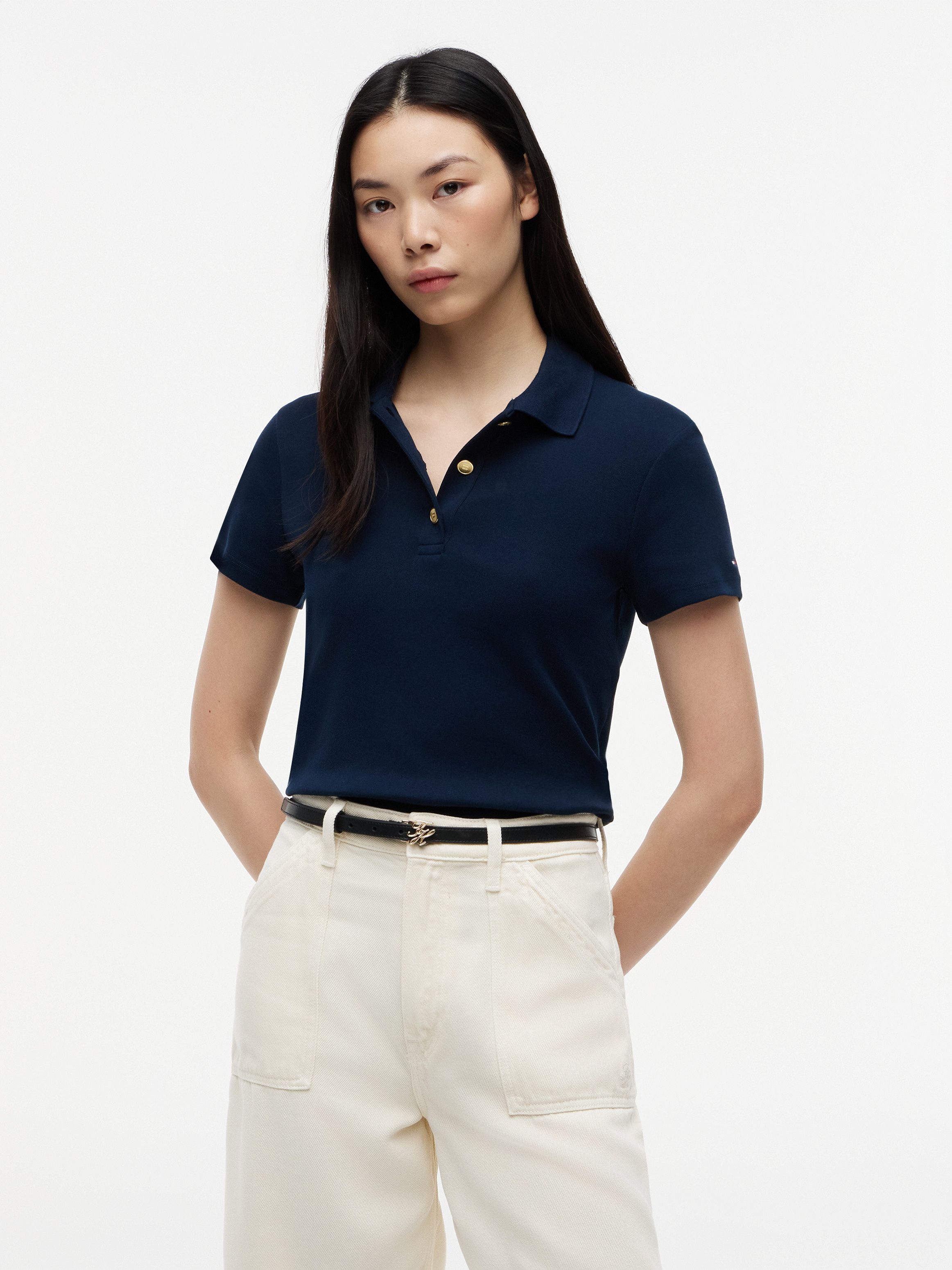 Poloshirt GOLD BUTTON SLIM SS POLO