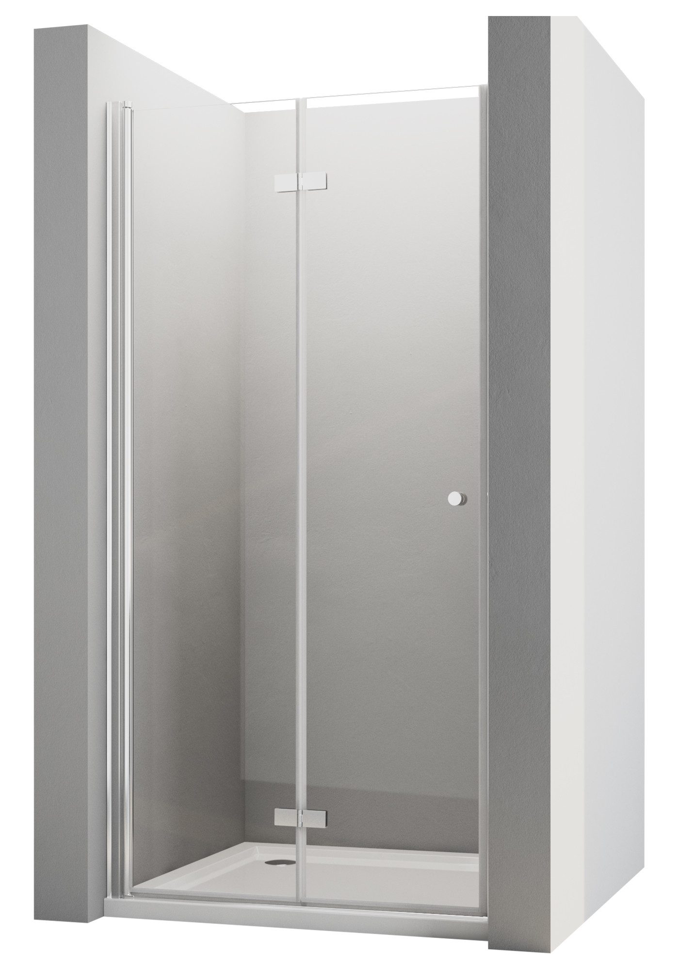 Boromal Dusch-Drehtür Nischentür Dusche 70-120cm Duschtür Faltbar Nische Glastür, 80x185 cm, 5mm Sicherheitsglas ESG, 6mm ESG Glas Duschwand Duschabtrennung