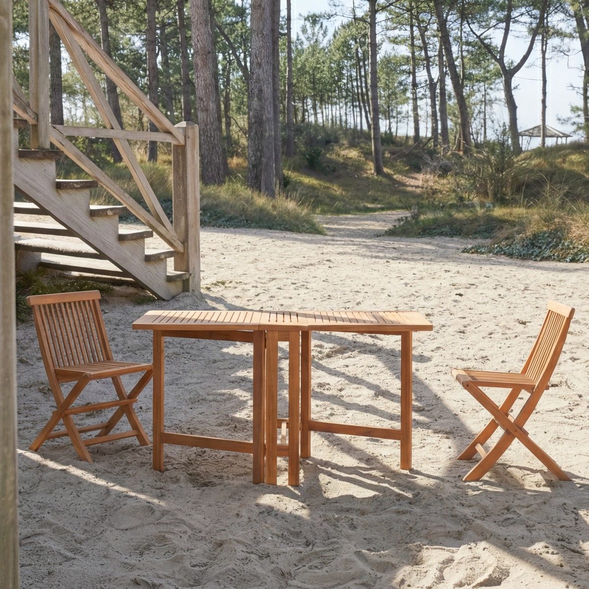 Tikamoon Gartentisch Outdoor Tisch aus Akazienholz Capri 130