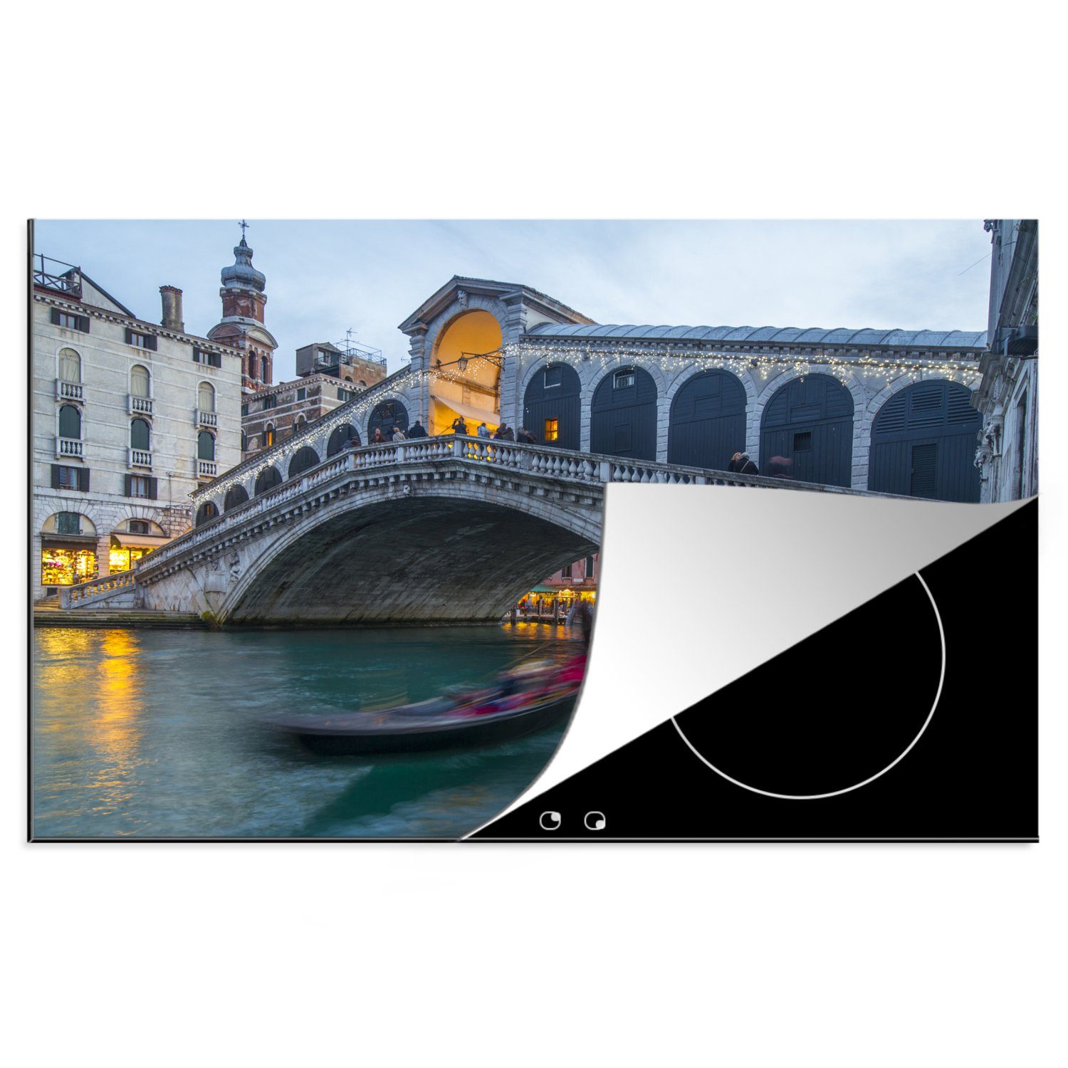 81x52 - die Ceranfeldabdeckung Schutz Induktionskochfeld Venedig cm, Herdblende-/Abdeckplatte Vinyl, - (1 Italien, Brücke tlg), MuchoWow für küche,