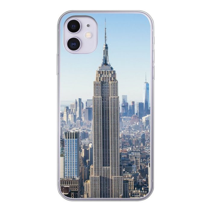 MuchoWow Handyhülle New Yorker Skyline mit dem Empire State Building Handyhülle Apple iPhone 11 Smartphone-Bumper Print Handy