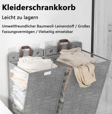 HYZULU Wäschekorb Wäschesammler mit Deckel, Groß Schmutzwäschekörbe, Wandwäschekörbe (1 St), Faltbar, 56 x 39 x 13 cm