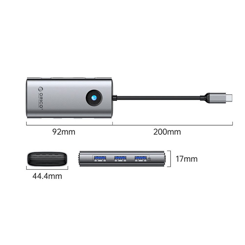 ORICO Festplatten-Dockingstation Orico PW11 6-in-1 USB-C Dockingstation PD 100 W