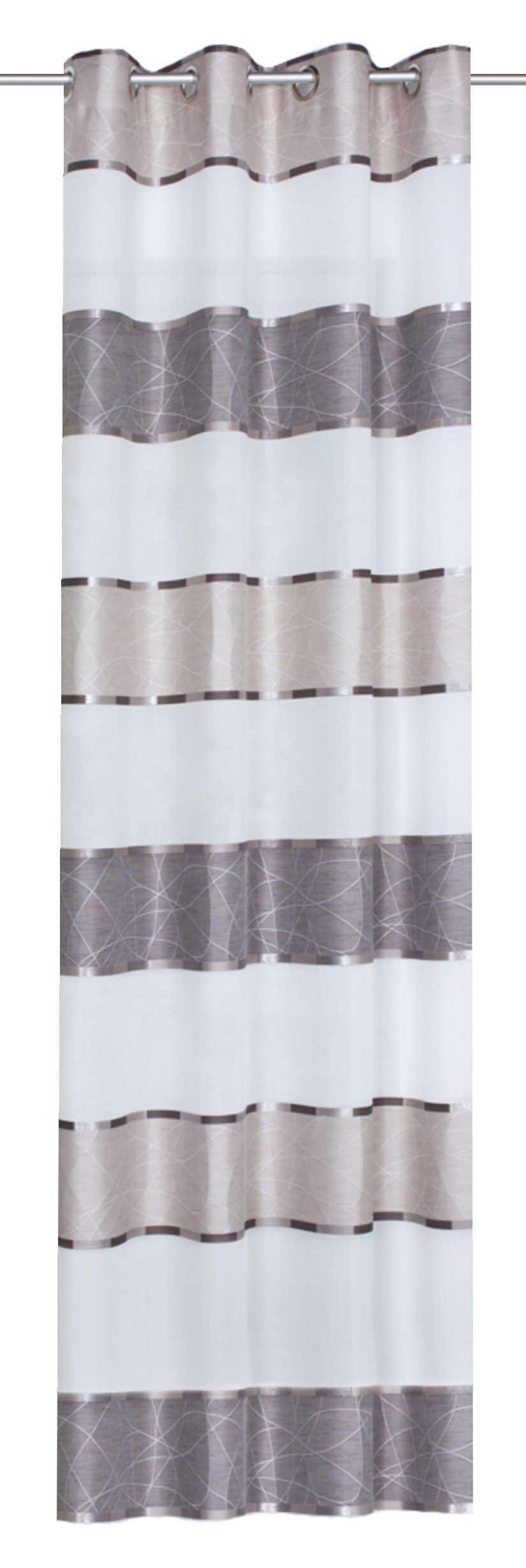 HOME WOHNIDEEN Vorhang Walter 145 x 140 cm 1x Fertigschal inkl. 1x Bügelband Stein (1 St), Kunstfaser, 1x Fertigschal inkl. 1x Bügelband Stein