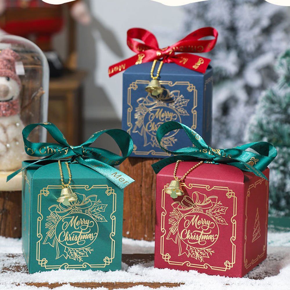 AUzzO~ Geschenkpapier Weihnachten Weihnachtsfeier10-tlg Tragbares, Weihnachtsdekoration Süßigkeiten für geschenktüte für Apfeltasche