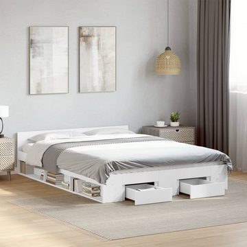 vidaXL Bett Bettgestell mit Schubladen Weiß 120x200 cm Holzwerkstoff
