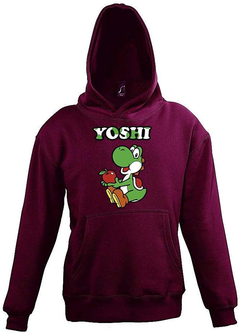 Youth Designz Kapuzenpullover Kinder Kapuzenpullover Hoodie Pullover Yoshi für Jungen & Mädchen mit modischem Print Burgund