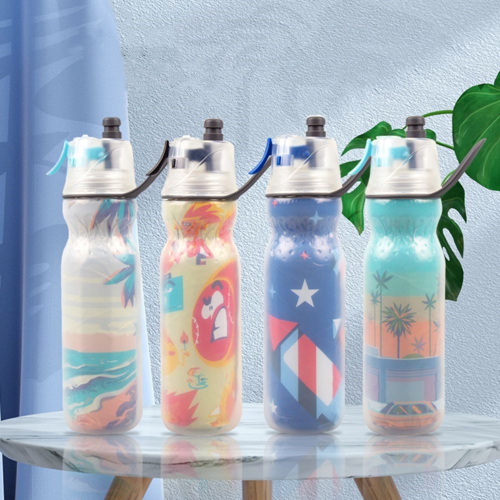 Fivejoy Thermoflasche Double Layer Isolierte Wasserflasche aus Kunststoff, 470 ml, 590 ml, tragbarer Wasserbecher für den Sommer im Freien, Sportflasche