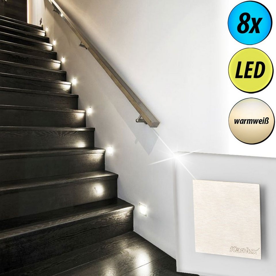 SMD LED Wand Leuchte Haus Flur Beleuchtung Treppen Stufen Einbau Lampe gebürstet