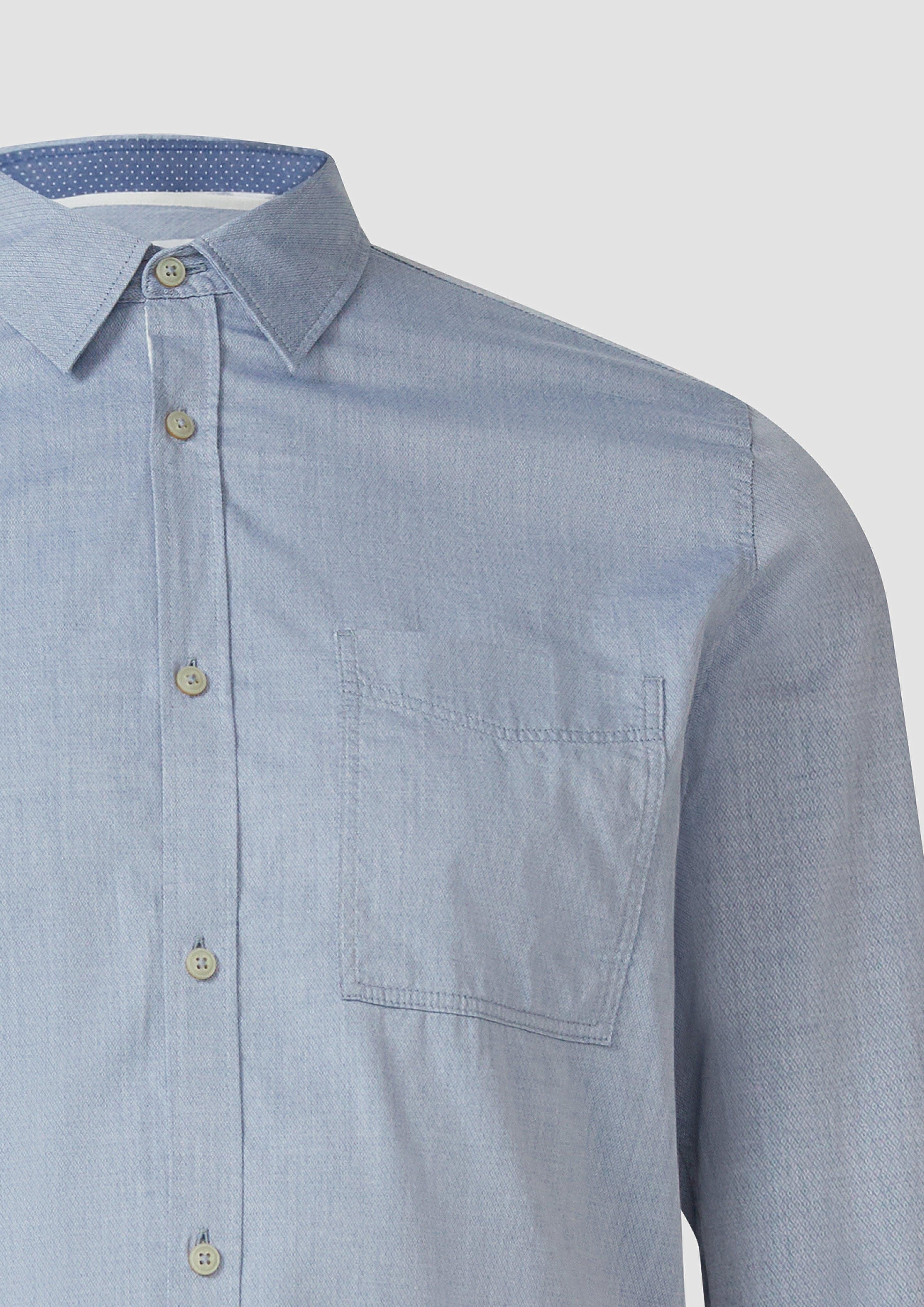 Langarmhemd Regular Fit: Gewaschenes Hemd mit Button-Down-Kragen