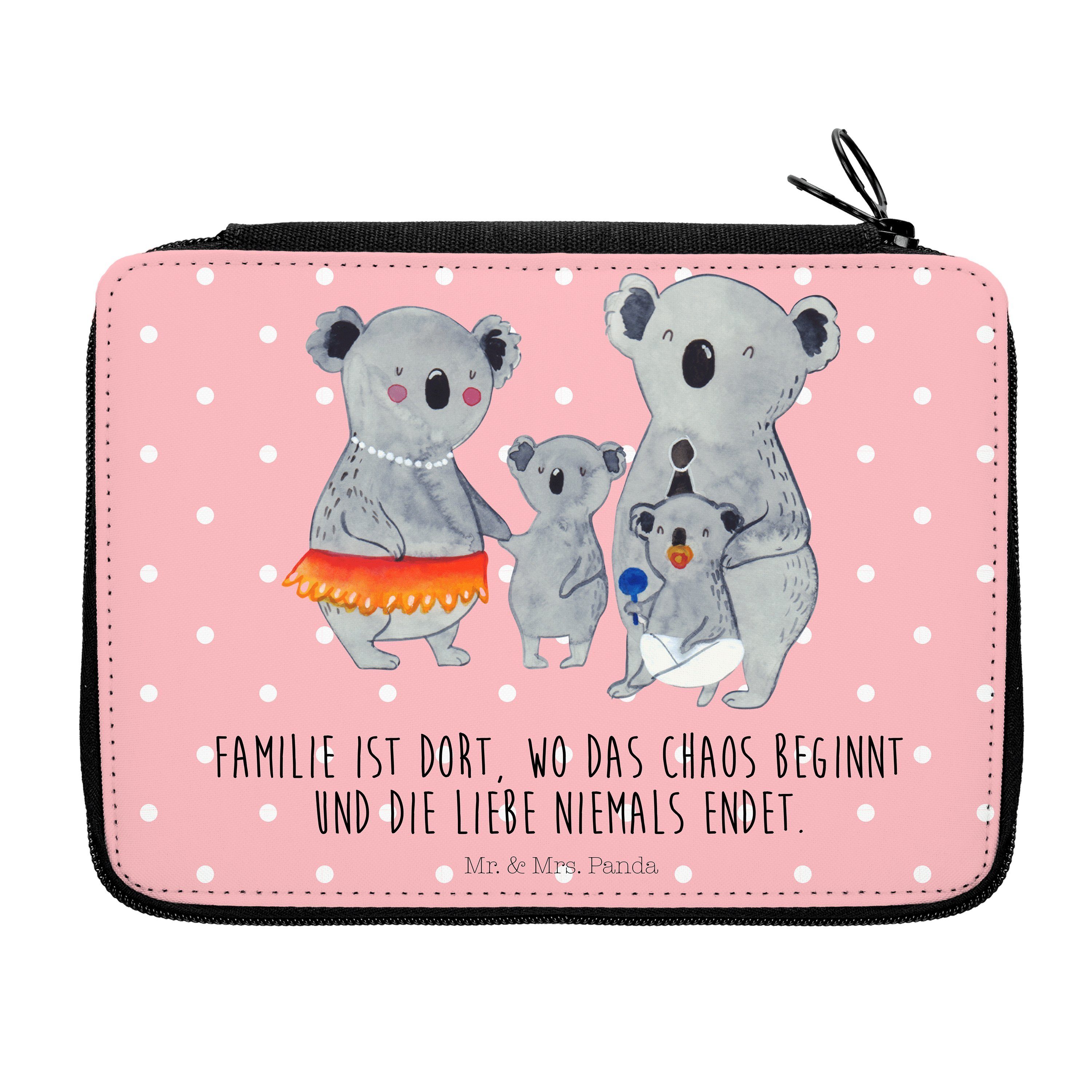 Mr. & Mrs. Panda Federmäppchen Koala Familie - Rot Pastell - Geschenk, Federmappe Einschulung, Vater, (1-tlg)
