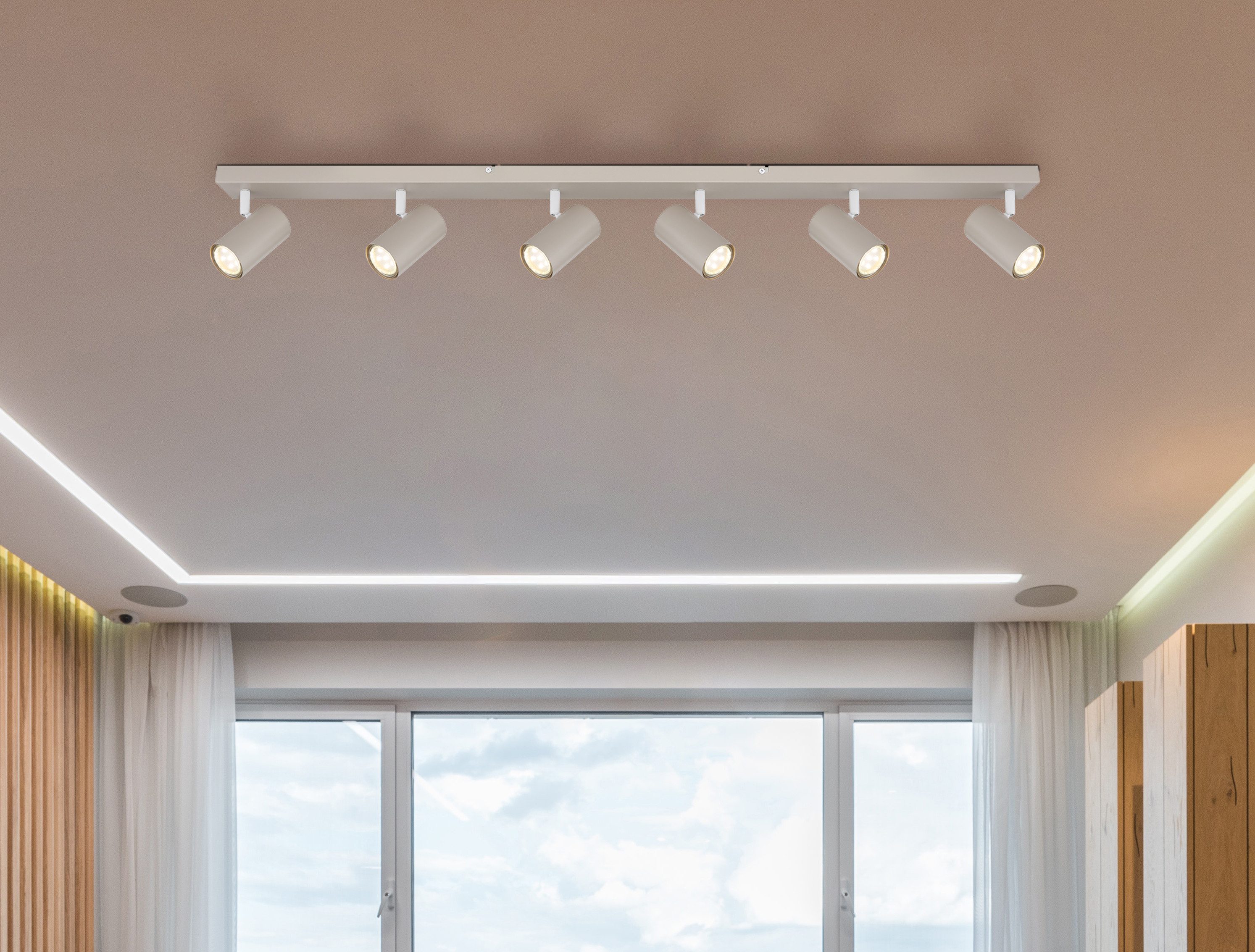 GLOBO LIGHTING Deckenspot ROBBY, ohne Leuchtmittel, Strahler Sandfarben, dreh-/schwenkbar, GU10 35W