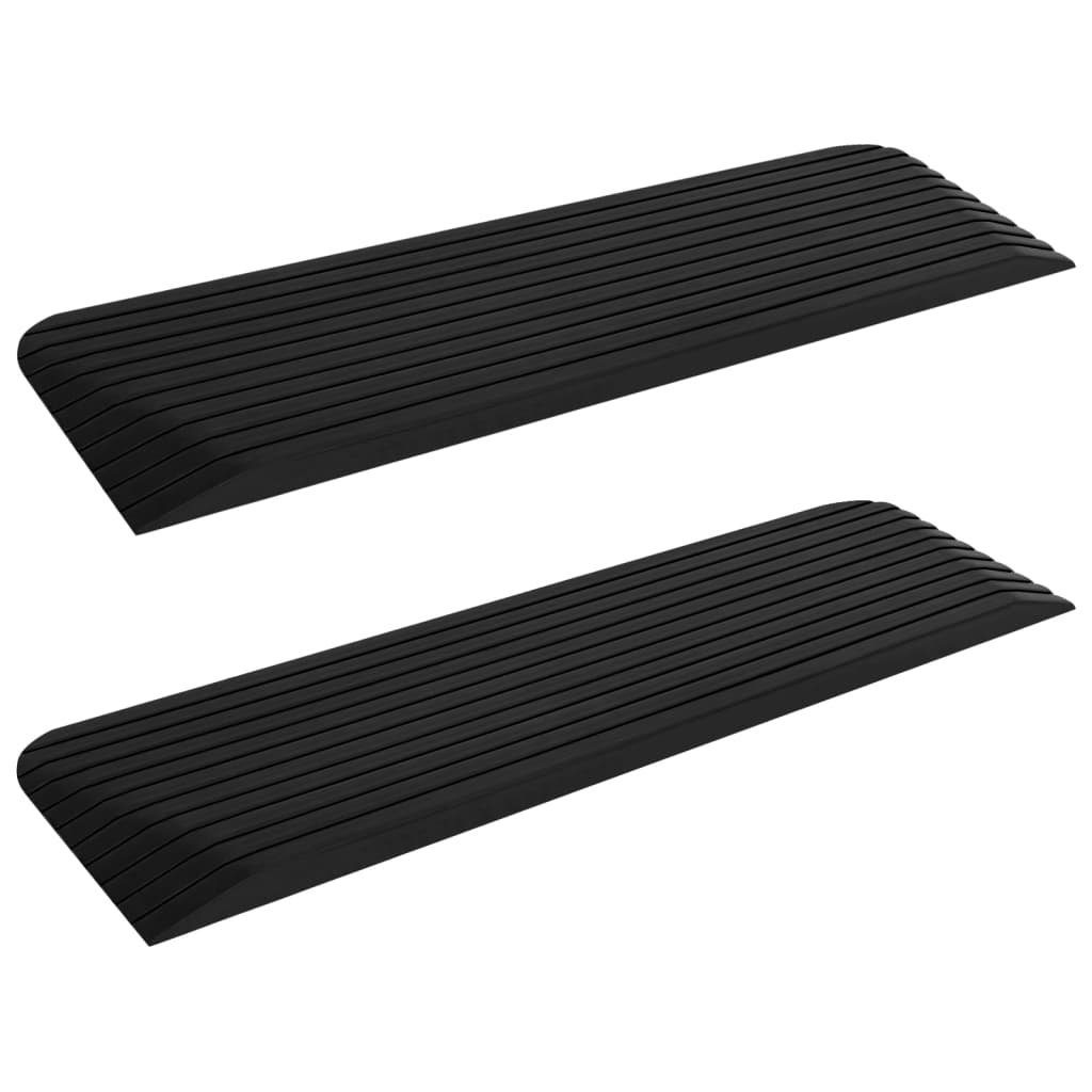 vidaXL Parkschwelle 2 Stück Schwellenrampen 2 Stk 110x32x3,8 cm Gummi
