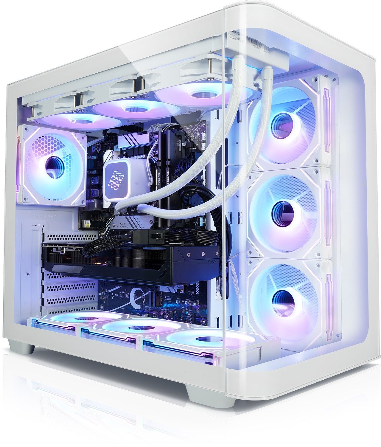 Kiebel Panorama Curve IX Gaming-PC (AMD Ryzen 7 AMD Ryzen 7 9800X3D, RX 9070 XT, 32 GB RAM, 2000 GB SSD, Wasserkühlung, WLAN, ARGB-Beleuchtung)